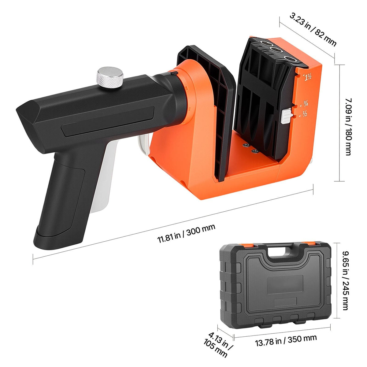 Pocket Hole Jig Kit, 1/2", 3/4", 1-1/2" Adjustable, 360° Rotating Handle, Jig Pocket Hole System with 260 Screws, C-Clamp, Stop Collar, Drill Bit, Easy Clamping and Adjusting, for Woodworking