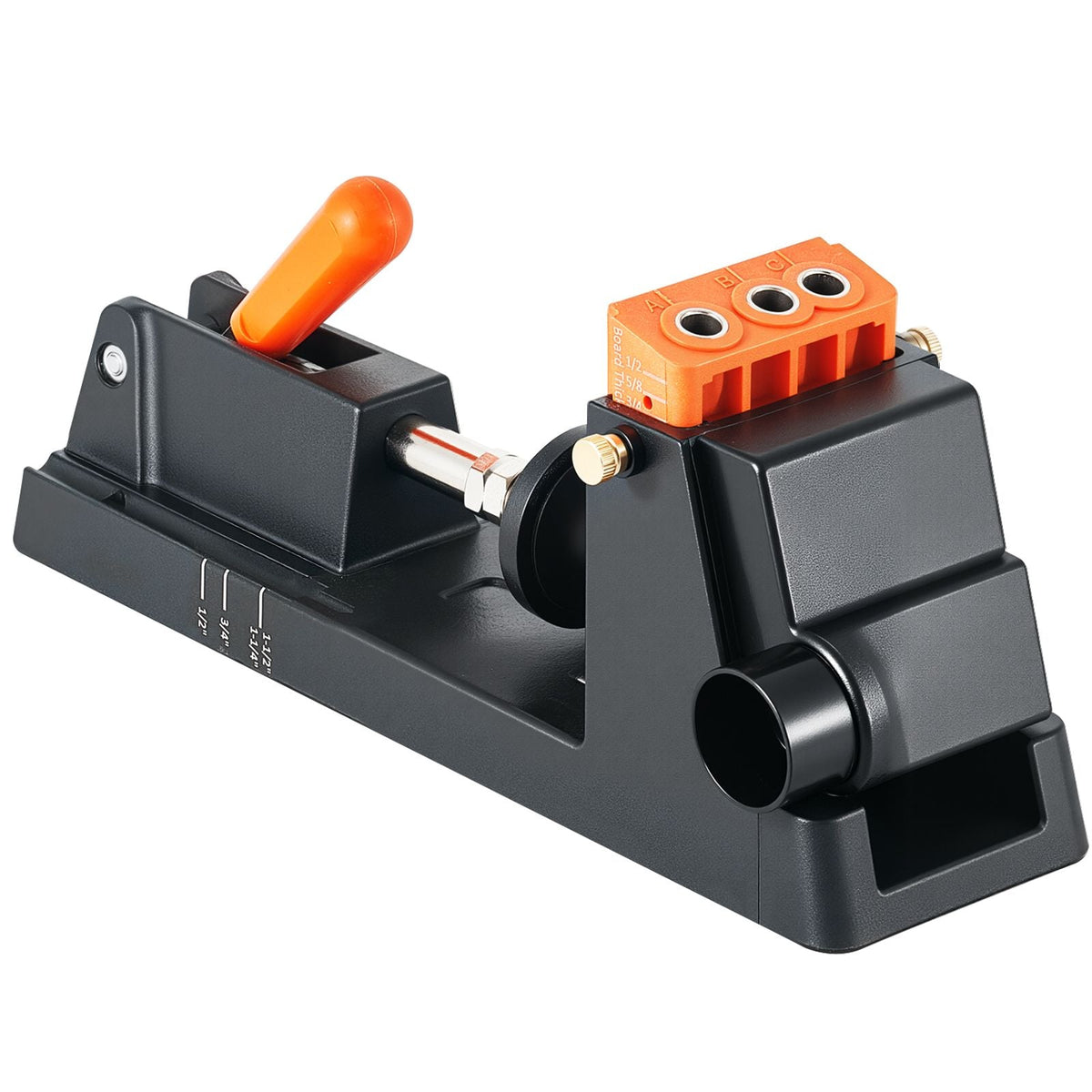 Pocket Hole Jig Kit, 1/2" to 1-1/2" Adjustable, Lightweight Jig Pocket Hole System with Dust Collection Adapter, Detachable Guide Block, Drill Bit, Stop Collar, Easy Adjusting, for Woodworking