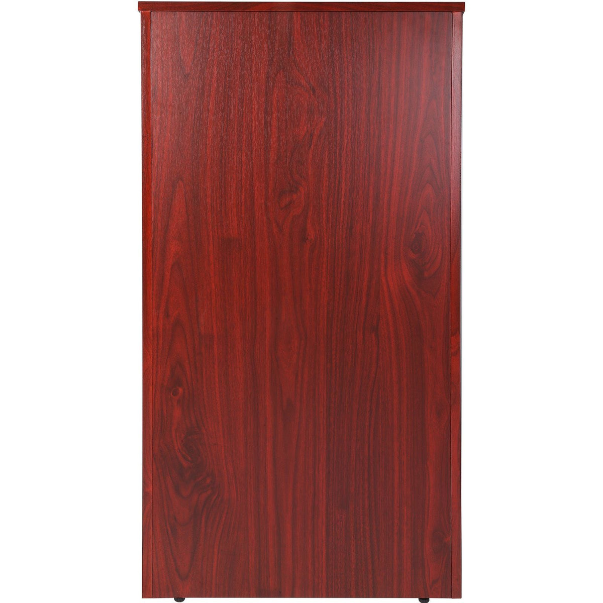 Podium Stand, 47 inch Hostess Stand with 4 Rolling Wheels, Wood Podium with Storage Shelves and Slant Desktop, Lecterns & Podiums for Home, Office, School, Church, Brown