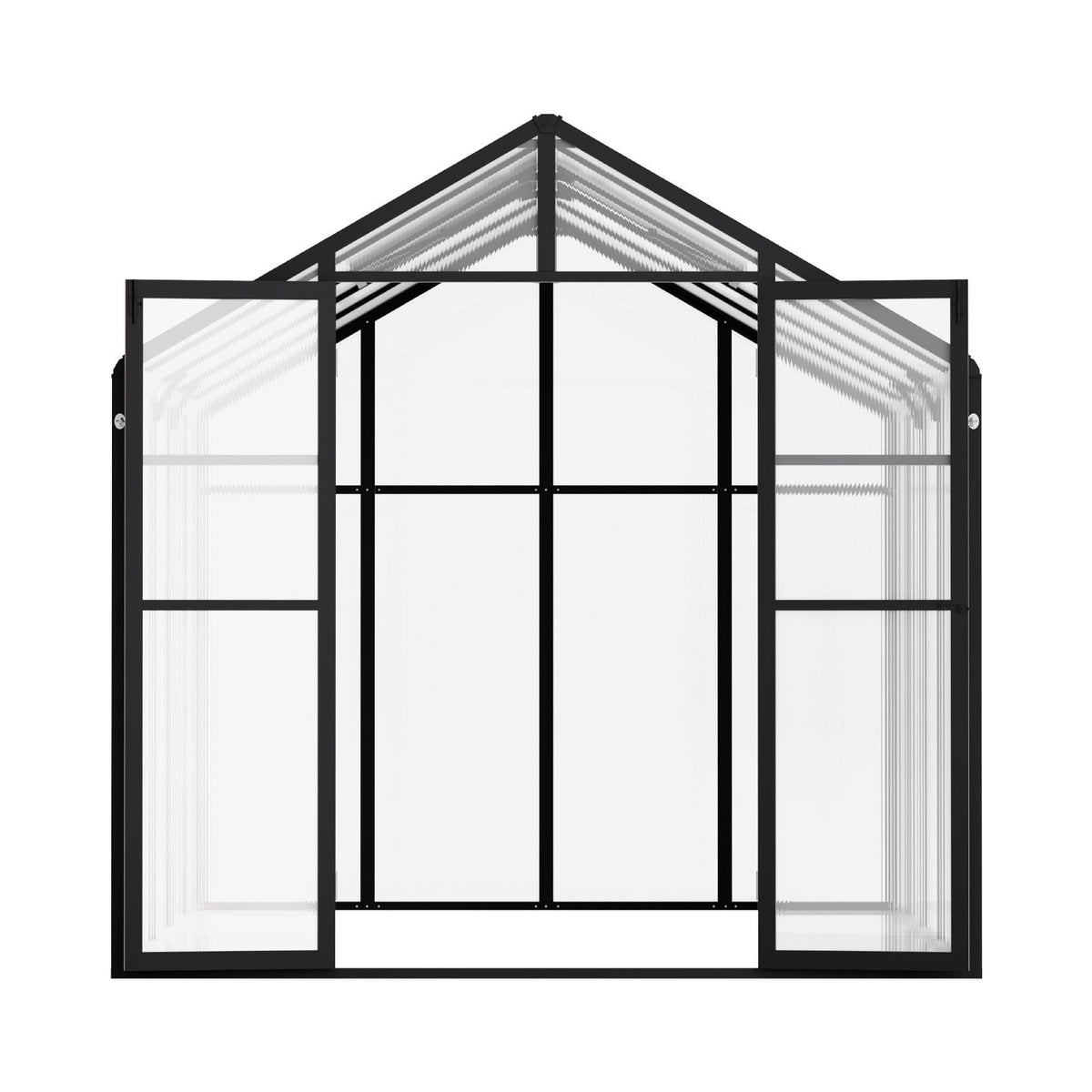 Polycarbonate Greenhouse, 8 x 10 Ft, Outdoor Greenhouse with 2 Vent Windows, Pavilion Styled Greenhouse with Hinged Door, Aluminum Large Walk-in Greenhouse Kit for Outside Garden Backyard