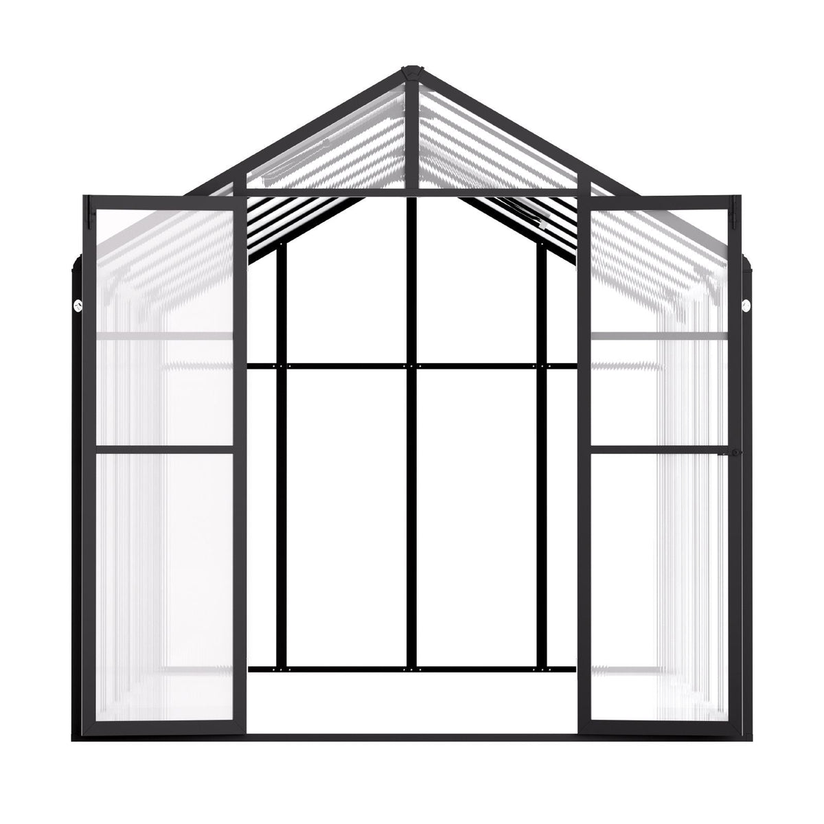 Polycarbonate Greenhouse, 8 x 14 Ft, Outdoor Greenhouse with 2 Vent Windows, Pavilion Styled Greenhouse with Hinged Door, Aluminum Large Walk-in Greenhouse Kit for Outside Garden Backyard