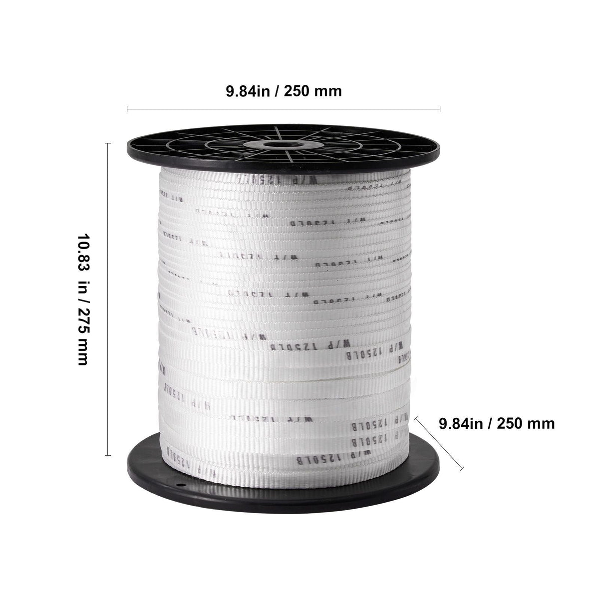 Polyester Pull Tape, 1/2" x 1053' Mule Tape Flat Rope, 1250 lbf Tensile Capacity, Printed Webbing Cable Pulling Tape for Packaging, Gardening, Commercial Electrical, Conduit Work, White