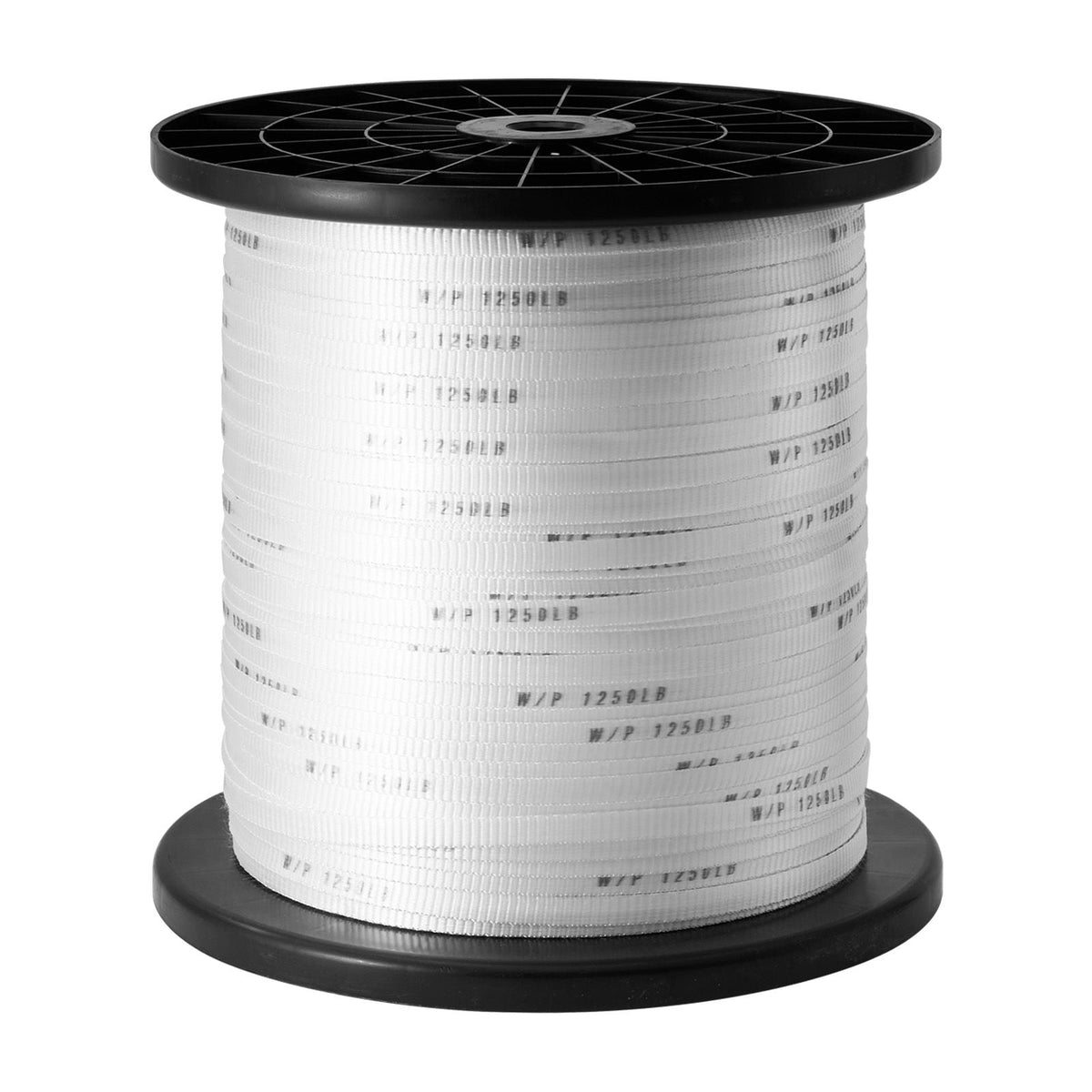 Polyester Pull Tape, 1/2" x 1053' Mule Tape Flat Rope, 1250 lbf Tensile Capacity, Printed Webbing Cable Pulling Tape for Packaging, Gardening, Commercial Electrical, Conduit Work, White