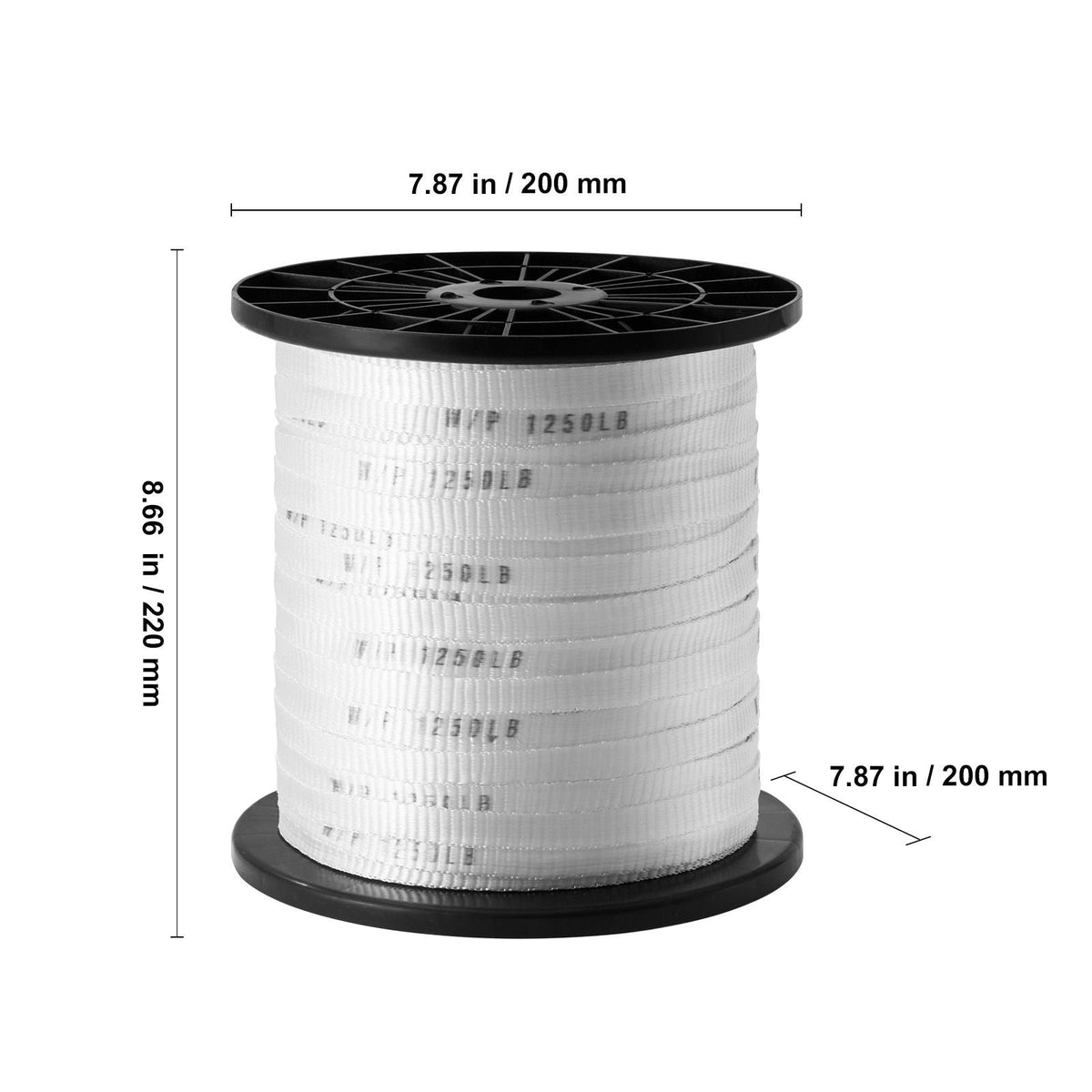 Polyester Pull Tape, 1/2" x 528' Mule Tape Flat Rope, 1250 lbf Tensile Capacity, Printed Webbing Cable Pulling Tape for Packaging, Gardening, Commercial Electrical, Conduit Work, White