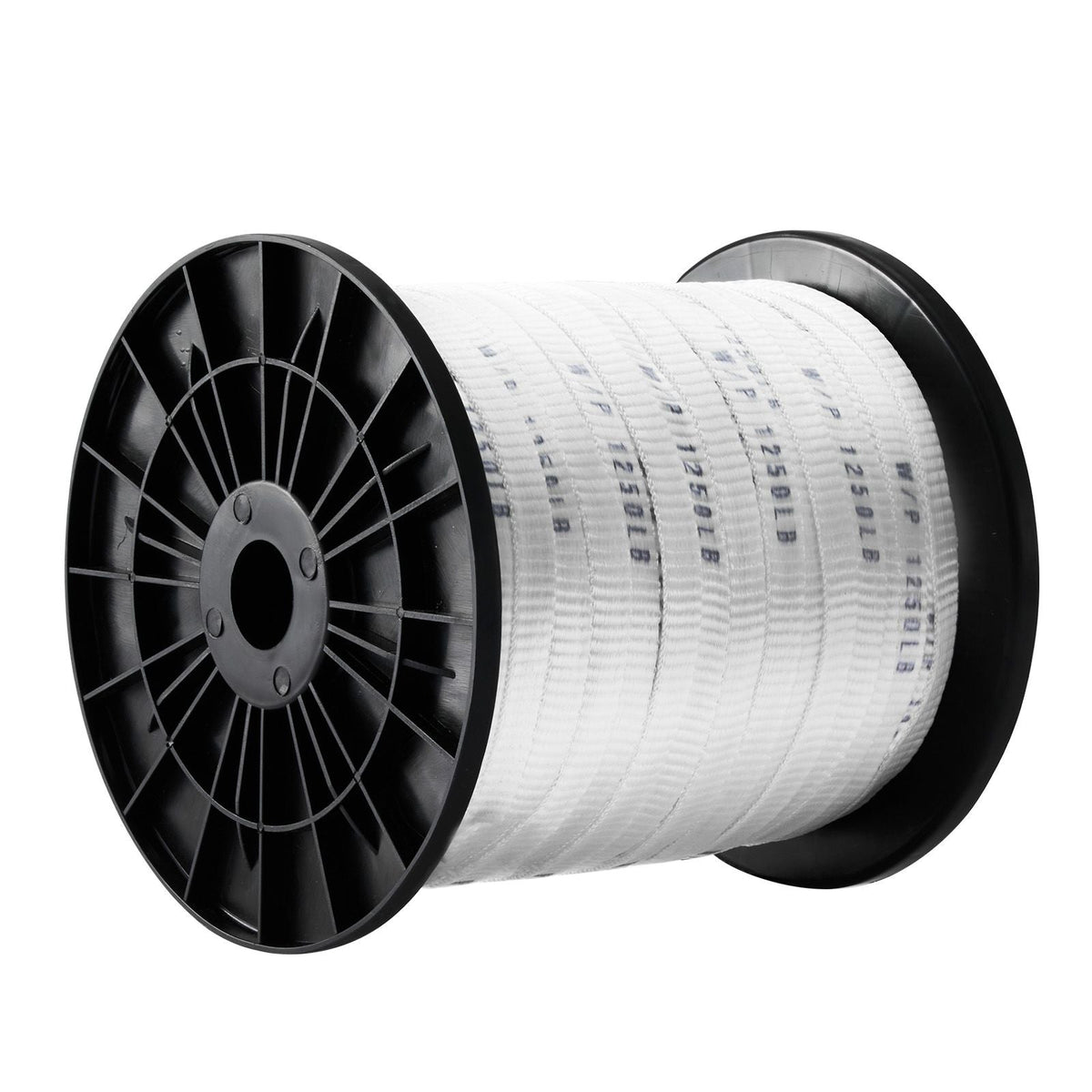 Polyester Pull Tape, 1/2" x 528' Mule Tape Flat Rope, 1250 lbf Tensile Capacity, Printed Webbing Cable Pulling Tape for Packaging, Gardening, Commercial Electrical, Conduit Work, White