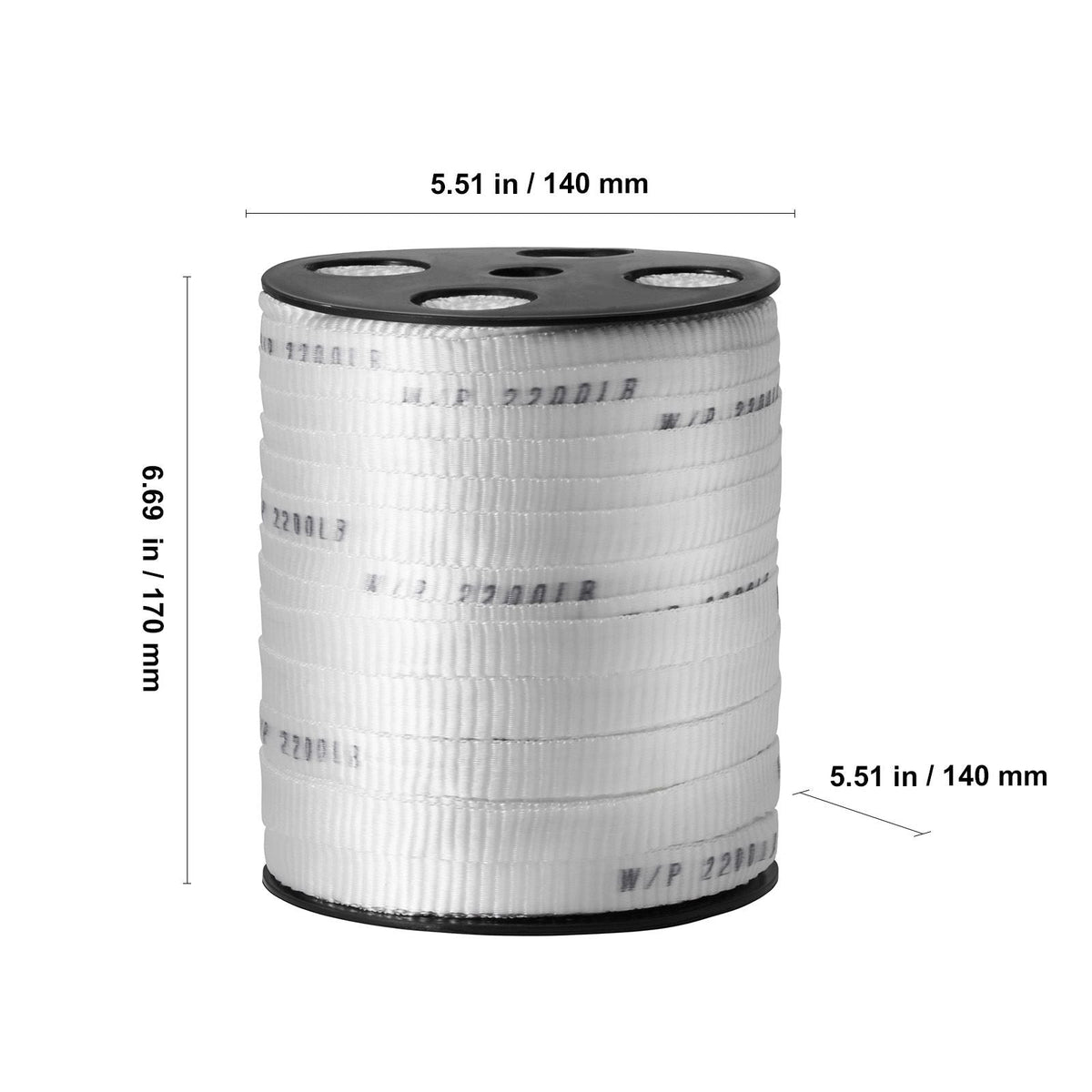 Polyester Pull Tape, 5/8" x 318' Mule Tape Flat Rope, 2200 lbf Tensile Capacity, Printed Webbing Cable Pulling Tape for Packaging, Gardening, Commercial Electrical, Conduit Work, White