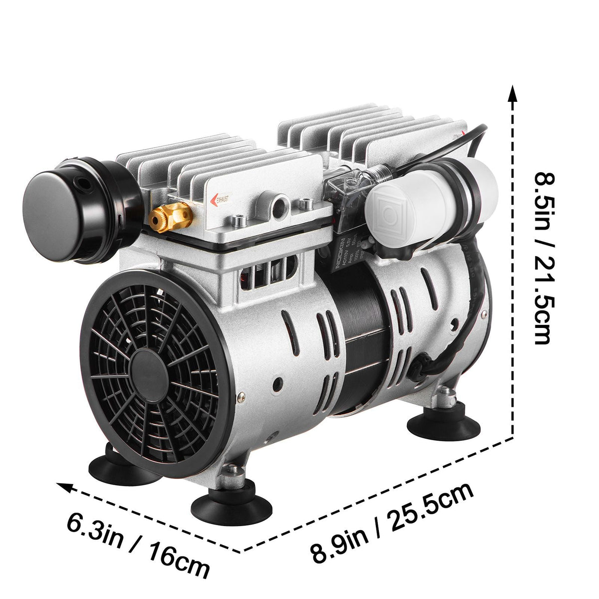 Pond Aerator, 550W Power, 5.2CFM for Up to 3 Acre 50' Lake, Pond Aeration Kit Includes 3/4 HP Compressor & 2 100' Weighted Tubings & 2 Diffusers, Air Compressor for Deep Water Oxygen Circulation