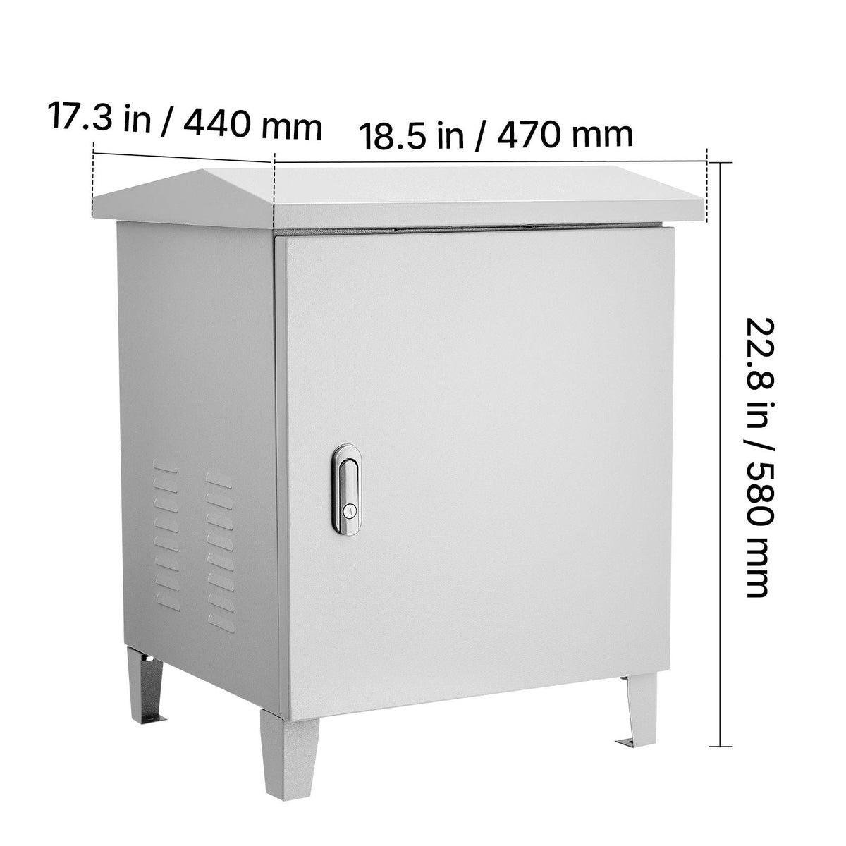 Pond Aerator Weatherproof Outdoor Cabinet, Housing for Pond Aerator with Cooling Fan & AC Power Outlet, 16.9 x 19.7 x 22.8 in, Water Garden Aeration Box, Fits Most Aeration Compressors