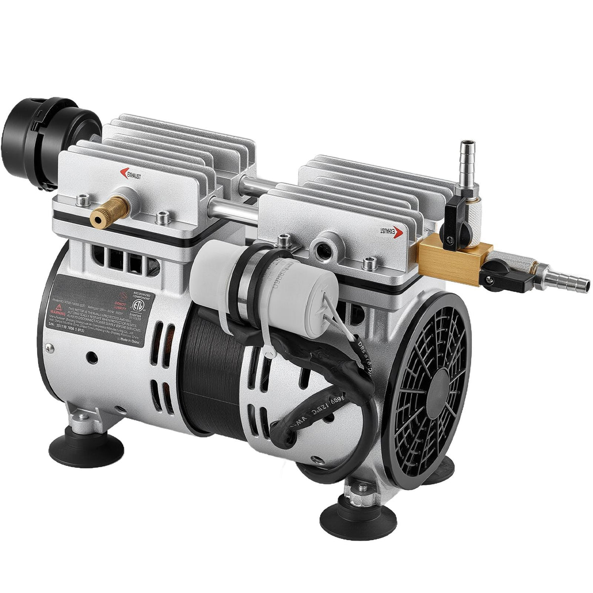 Pond Aerators, 5.2CFM Aeration System for Lake up to 3 Acres, 3/4 HP Air Compressor, 2 Diffusesr & Two100' Weighted Tubings, Aeration Pump for Outdoor Ponds & Lakes Deep Water Oxygen Circulation