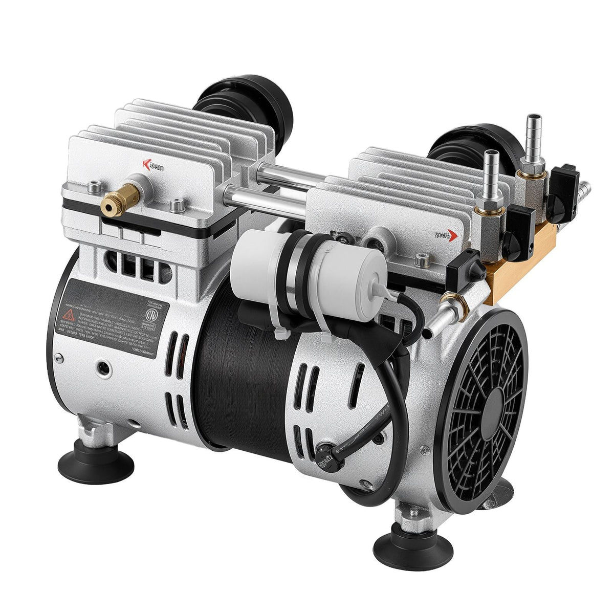 Pond Aerators, 6.7CFM Aeration System for Lakes up to 3 Acres, 1 HP Air Compressor, 4 Diffusers & Four 100' Weighted Tubing, Outdoor Pond Aeration Pump for Deep Water Oxygen Circulation
