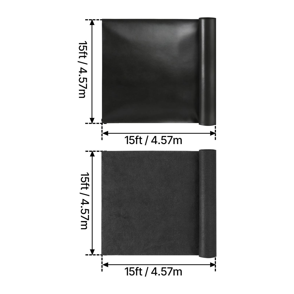 Pond Liner 15 x 15 ft, 45 Mil, EPDM Rubber Fish Koi Pond Liner and Underlayment Combo, Easy to Cut, Durable & Leakproof, for Outdoor Ponds, Water Garden, Waterfall, Fishpond, Fountains, Black