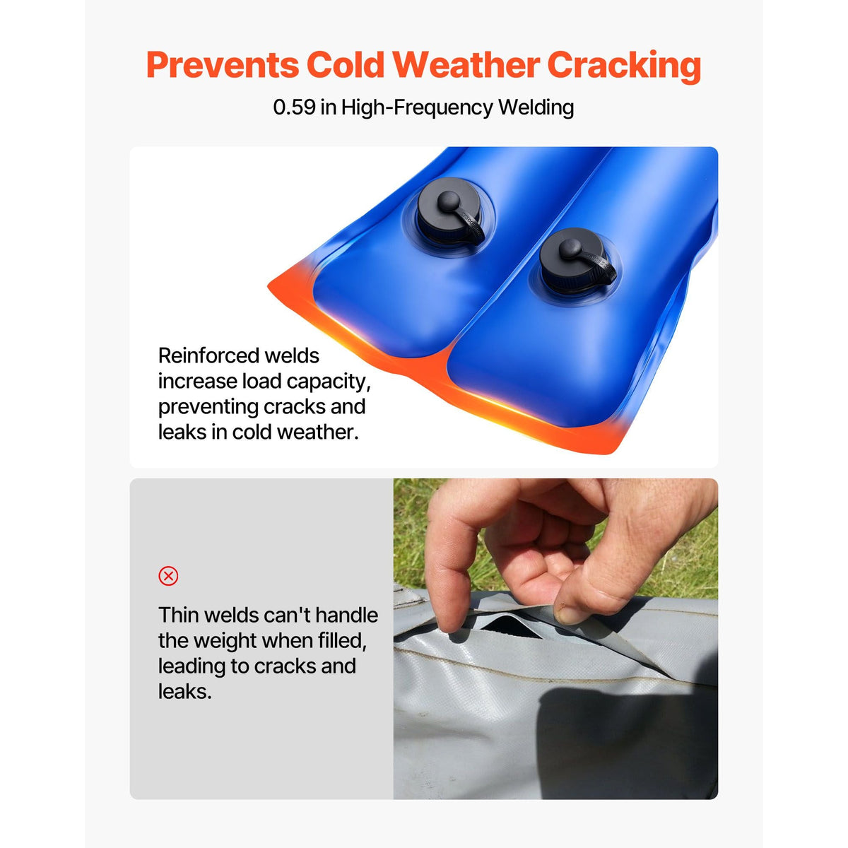 Pool Cover Water Bags, 12 Packs 10 Ft, Double Chamber Pool Cover Water Tubes, 0.4mm Thick PVC Bags Weights with Leakproof Screw Cap, for Inground Swimming-Pool Covers Winter Closing, Blue