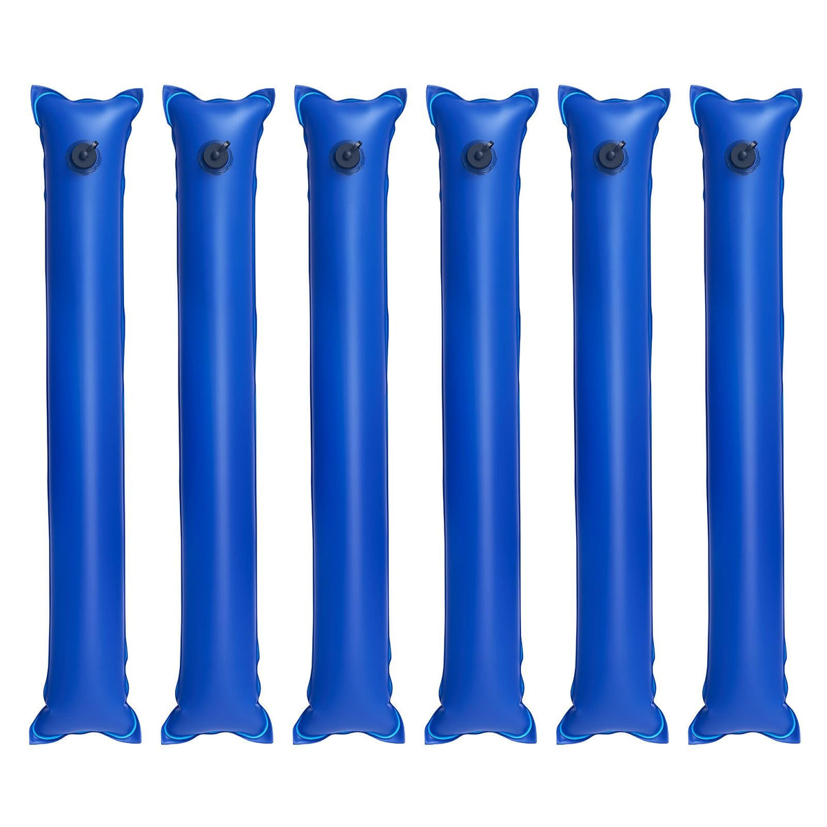 Pool Cover Water Bags, 6 Packs 4 Ft, Single Chamber Pool Cover Water Tubes, 0.4mm Thick PVC Bags Weights with Leakproof Screw Cap, for Inground Swimming-Pool Covers Winter Closing, Blue