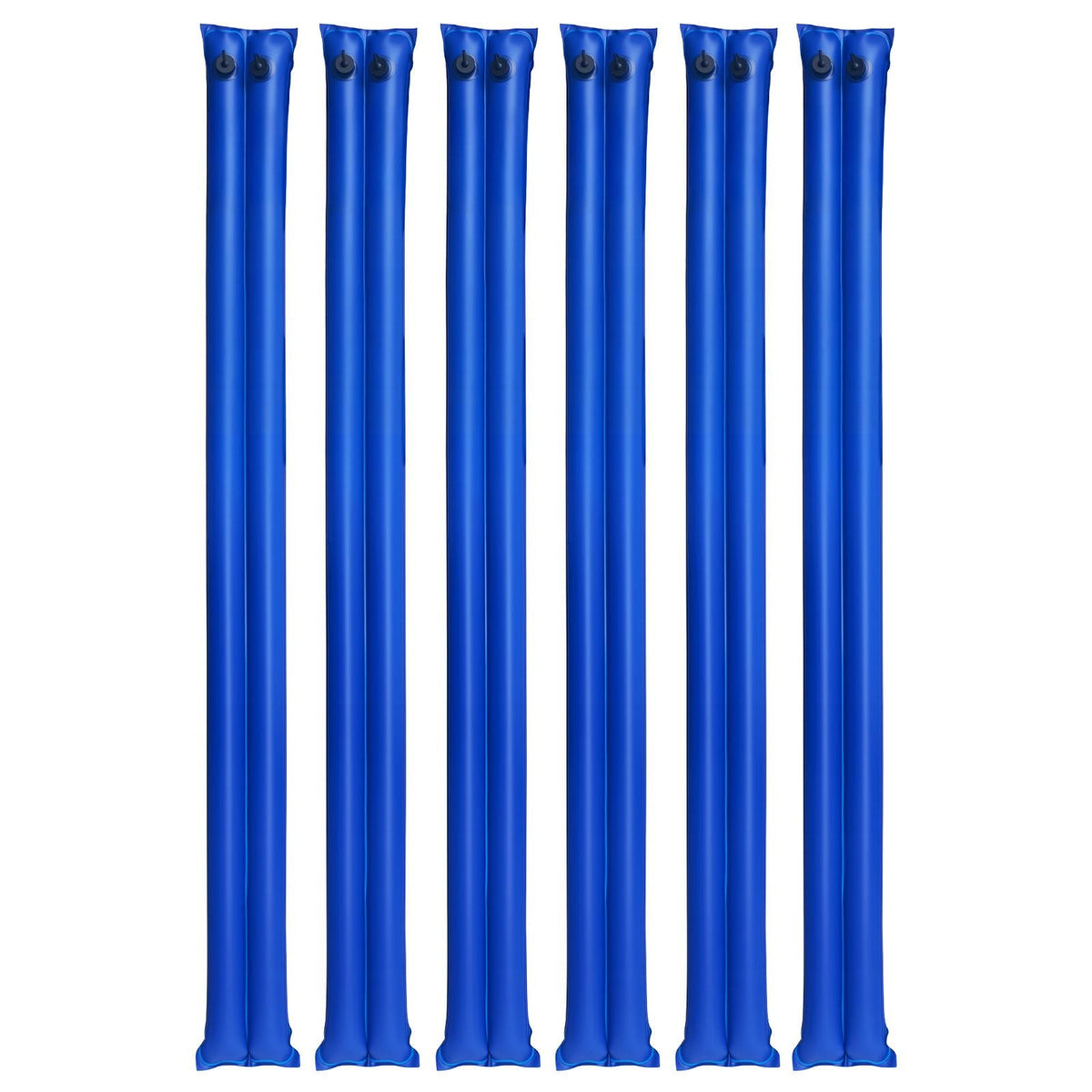 Pool Cover Water Bags, 6 Packs 8 Ft, Double Chamber Pool Cover Water Tubes, 0.4mm Thick PVC Bags Weights with Leakproof Screw Cap, for Inground Swimming-Pool Covers Winter Closing, Blue
