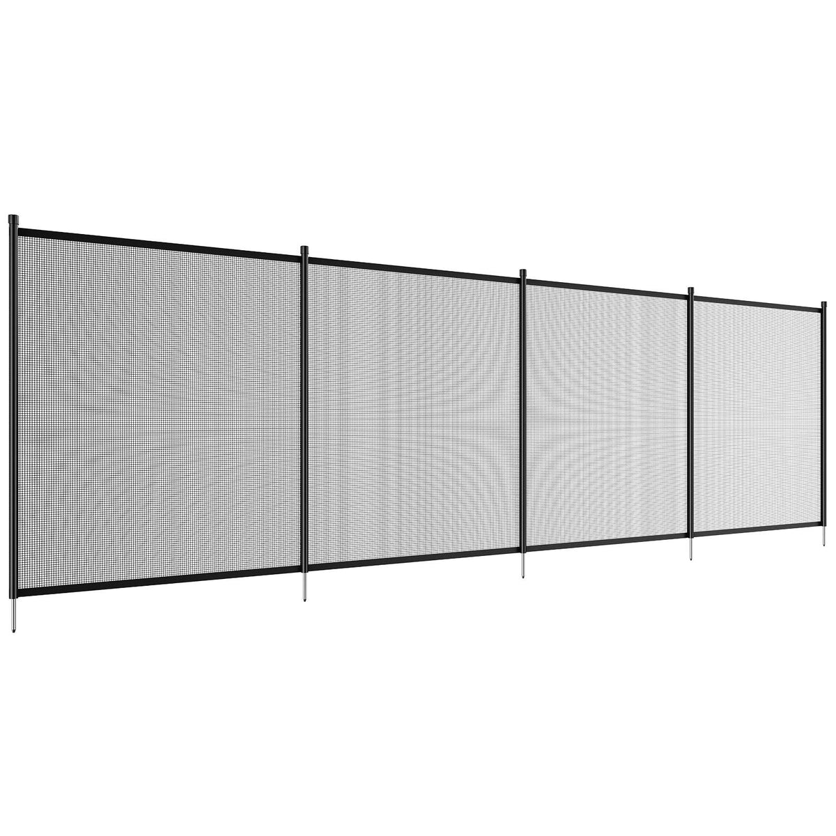 Pool Fence, 4 x 12 FT Pool Fences for Inground Pools, Removable Child Safety Pool Fencing, Easy DIY Installation Swimming Pool Fence, 340gms Teslin PVC Pool Fence Mesh Protects Kids and Pets