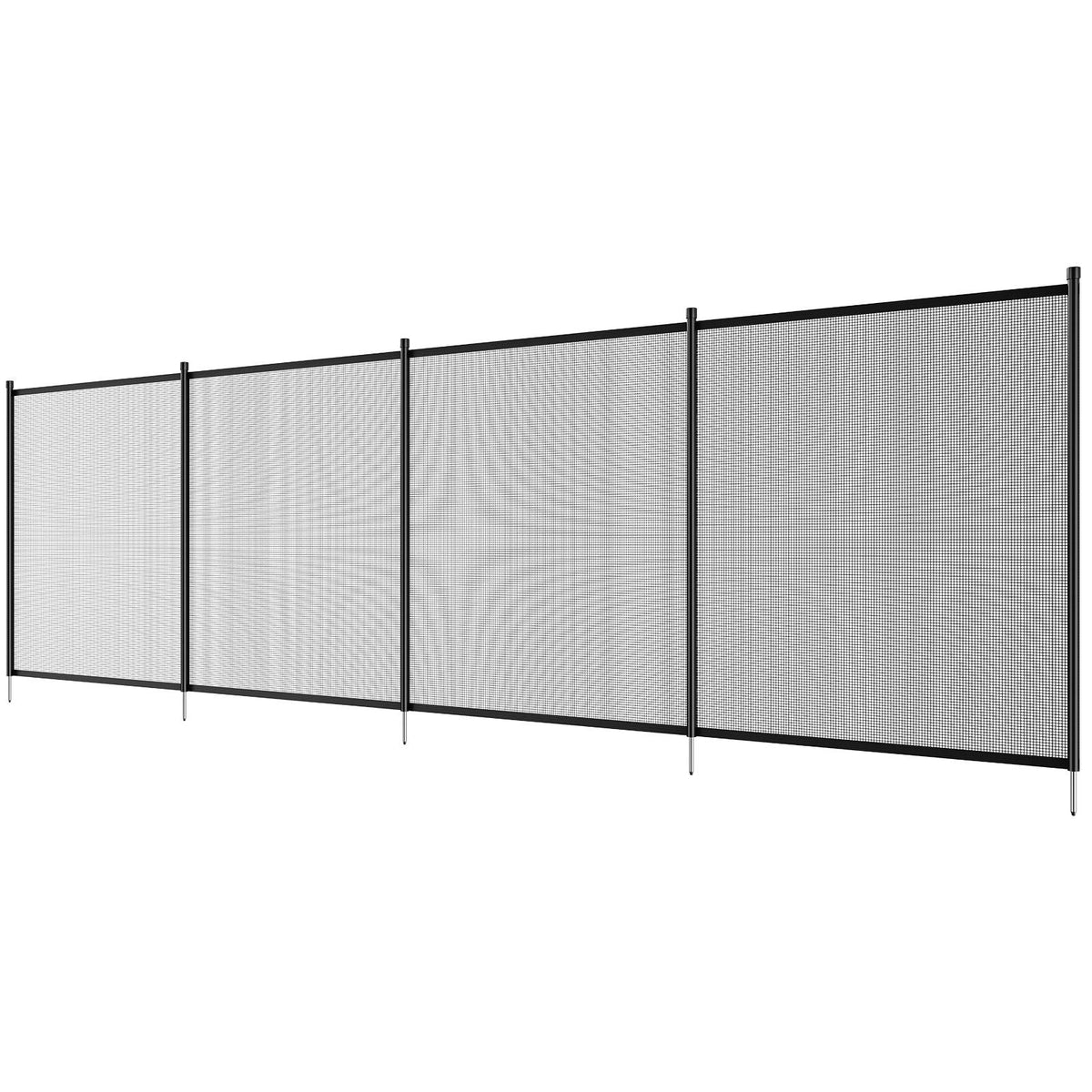 Pool Fence, 4 x 12 FT Pool Fences for Inground Pools, Removable Child Safety Pool Fencing, Easy DIY Installation Swimming Pool Fence, 340gms Teslin PVC Pool Fence Mesh Protects Kids and Pets