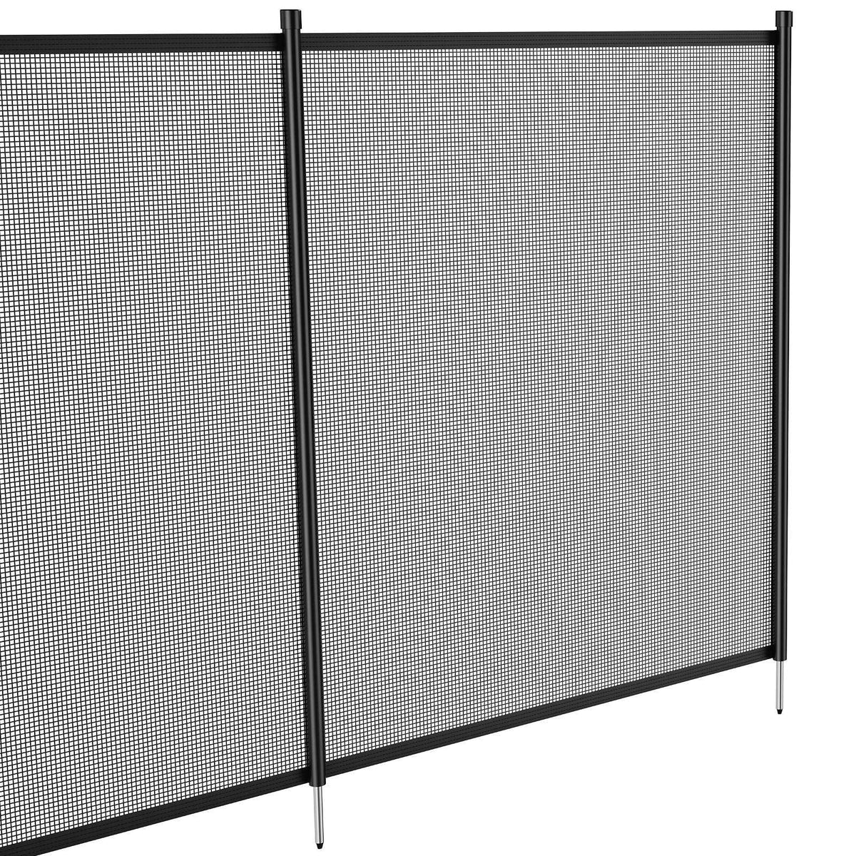 Pool Fence, 4 x 48 FT Pool Fences for Inground Pools, Removable Child Safety Pool Fencing, Easy DIY Installation Swimming Pool Fence, 340gms Teslin PVC Pool Fence Mesh Protects Kids and Pets