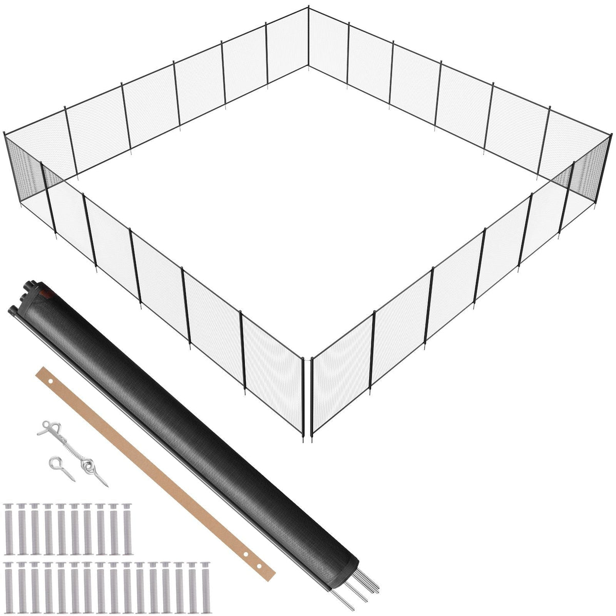 Pool Fence, 4 x 72 FT Pool Fences for Inground Pools, Removable Child Safety Pool Fencing, Easy DIY Installation Swimming Pool Fence, 340gms Teslin PVC Pool Fence Mesh Protects Kids and Pets