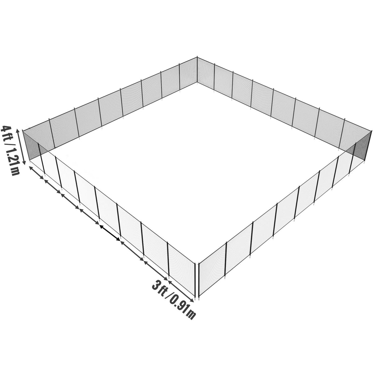 Pool Fence, 4 x 96 FT Pool Fences for Inground Pools, Removable Child Safety Pool Fencing, Easy DIY Installation Swimming Pool Fence, 340gms Teslin PVC Pool Fence Mesh Protects Kids and Pets
