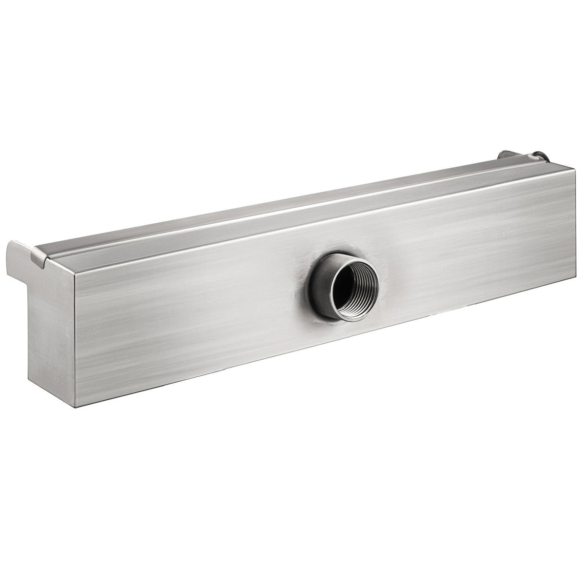 Pool Fountain Stainless Steel Pool Waterfall Spillway with Pipe Connector Rectangular Garden Outdoor (11.8\")