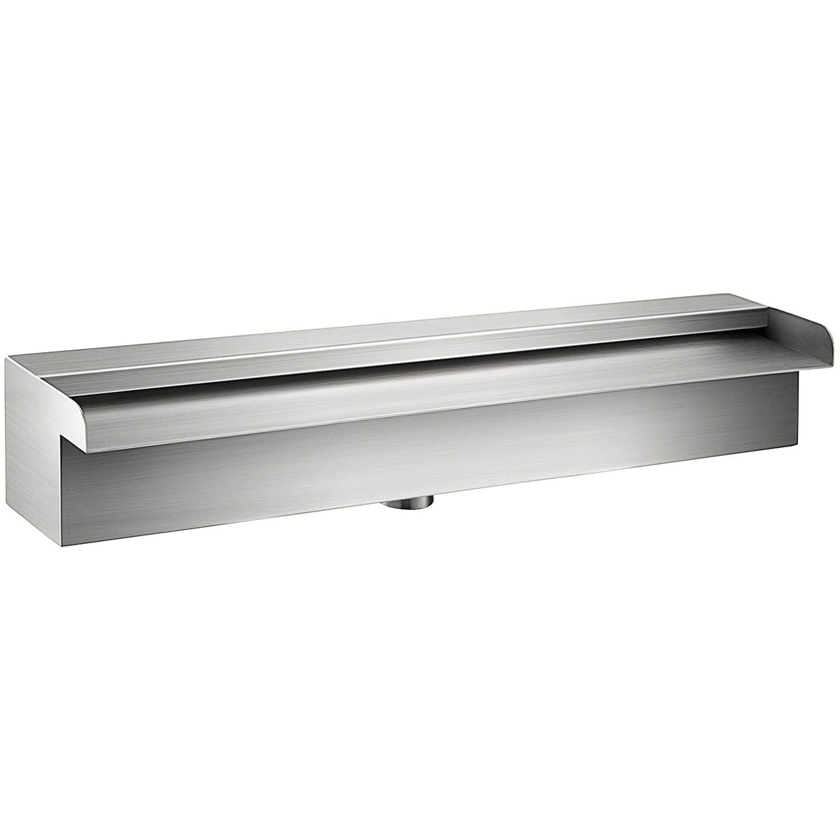 Pool Fountain Stainless Steel Pool Waterfall Spillway with Pipe Connector Rectangular Garden Outdoor (11.8\")