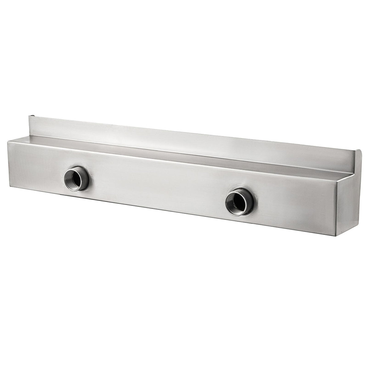 Pool Fountain Stainless Steel Pool Waterfall Spillway with Pipe Connector Rectangular Garden Outdoor (59.1\")