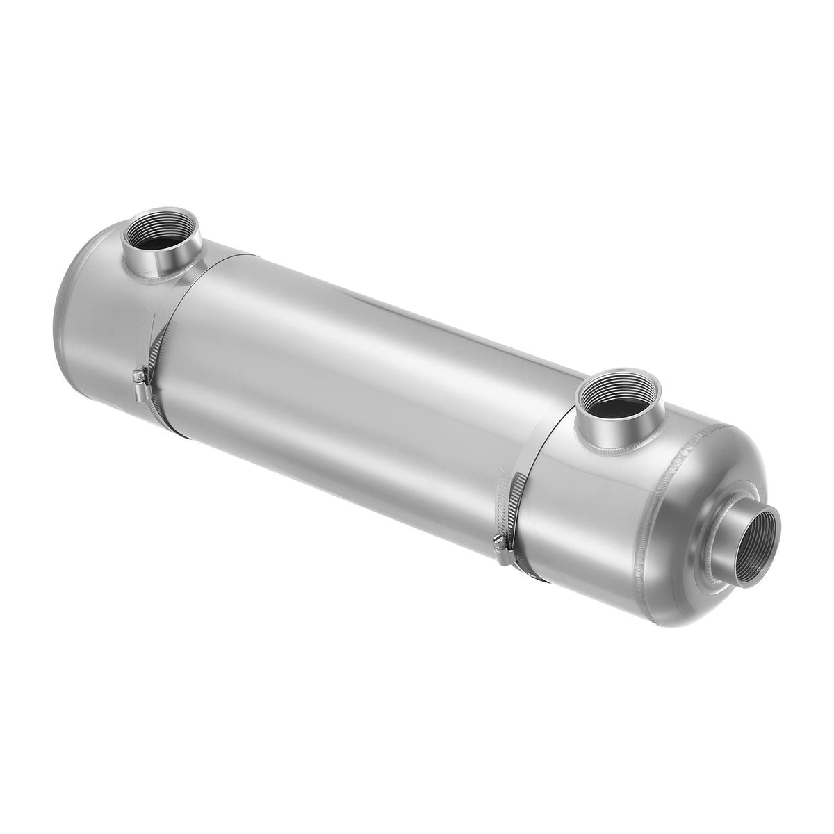 Pool Heat Exchanger, 210K BTU Swimming Pool Heater Exchanger, 316L Stainless Steel Construction, High Efficiency Water to Water Transfer Heating System for Spa, Hot Tub, Indoor/Outdoor, Silver