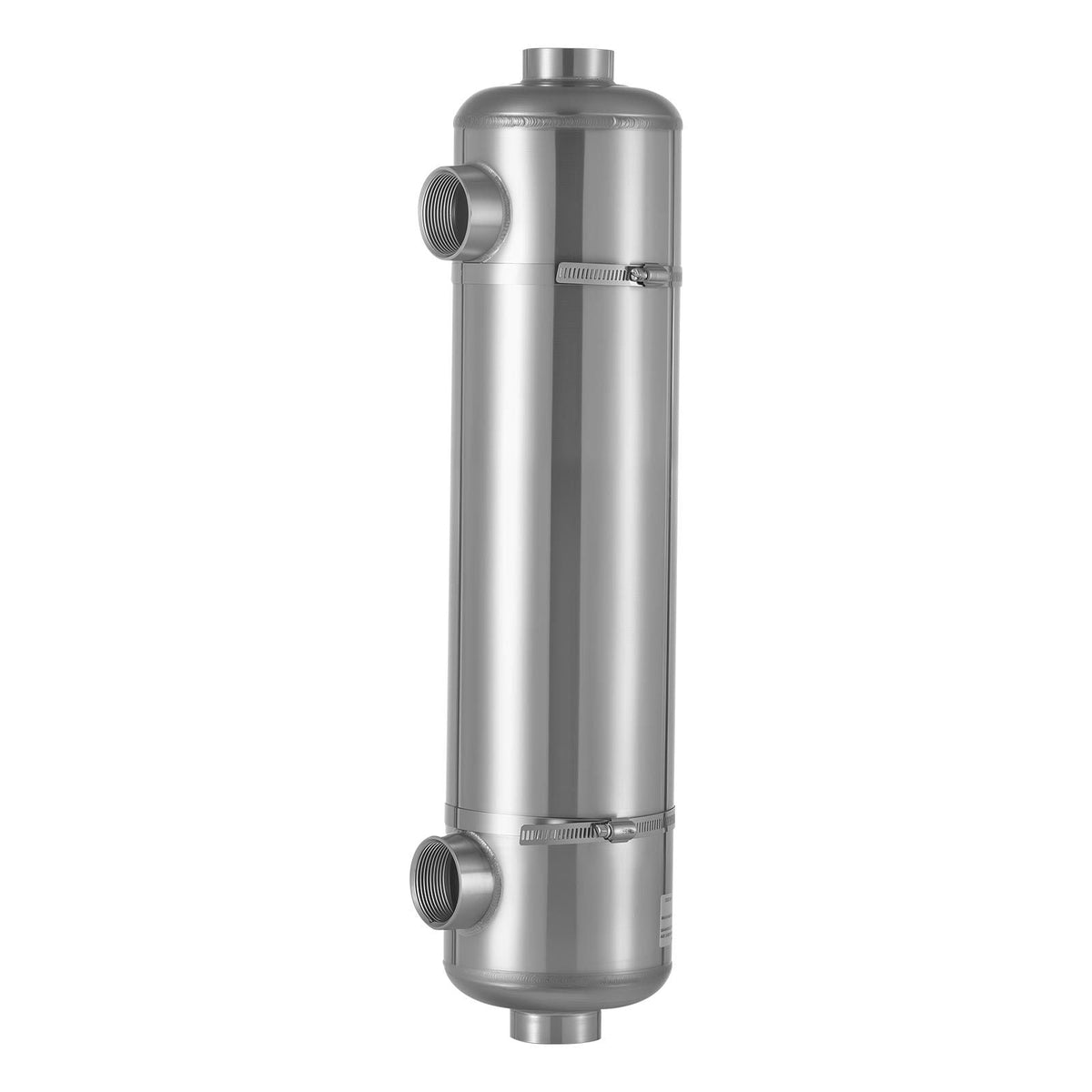 Pool Heat Exchanger, 210K BTU Swimming Pool Heater Exchanger, 316L Stainless Steel Construction, High Efficiency Water to Water Transfer Heating System for Spa, Hot Tub, Indoor/Outdoor, Silver
