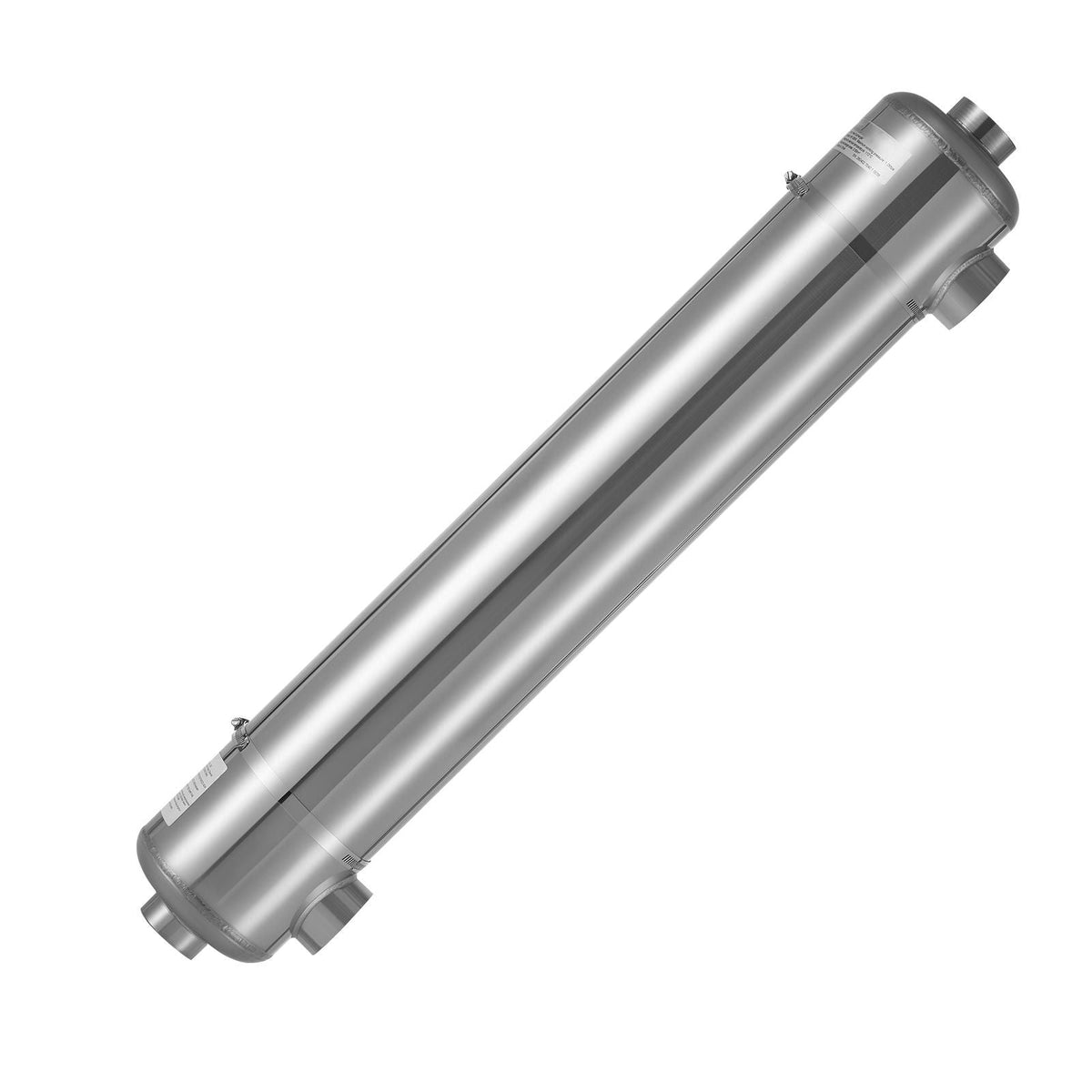 Pool Heat Exchanger, 360K BTU Swimming Pool Heater Exchanger, 316L Stainless Steel Construction, High Efficiency Water to Water Transfer Heating System for Spa, Hot Tub, Indoor/Outdoor, Silver