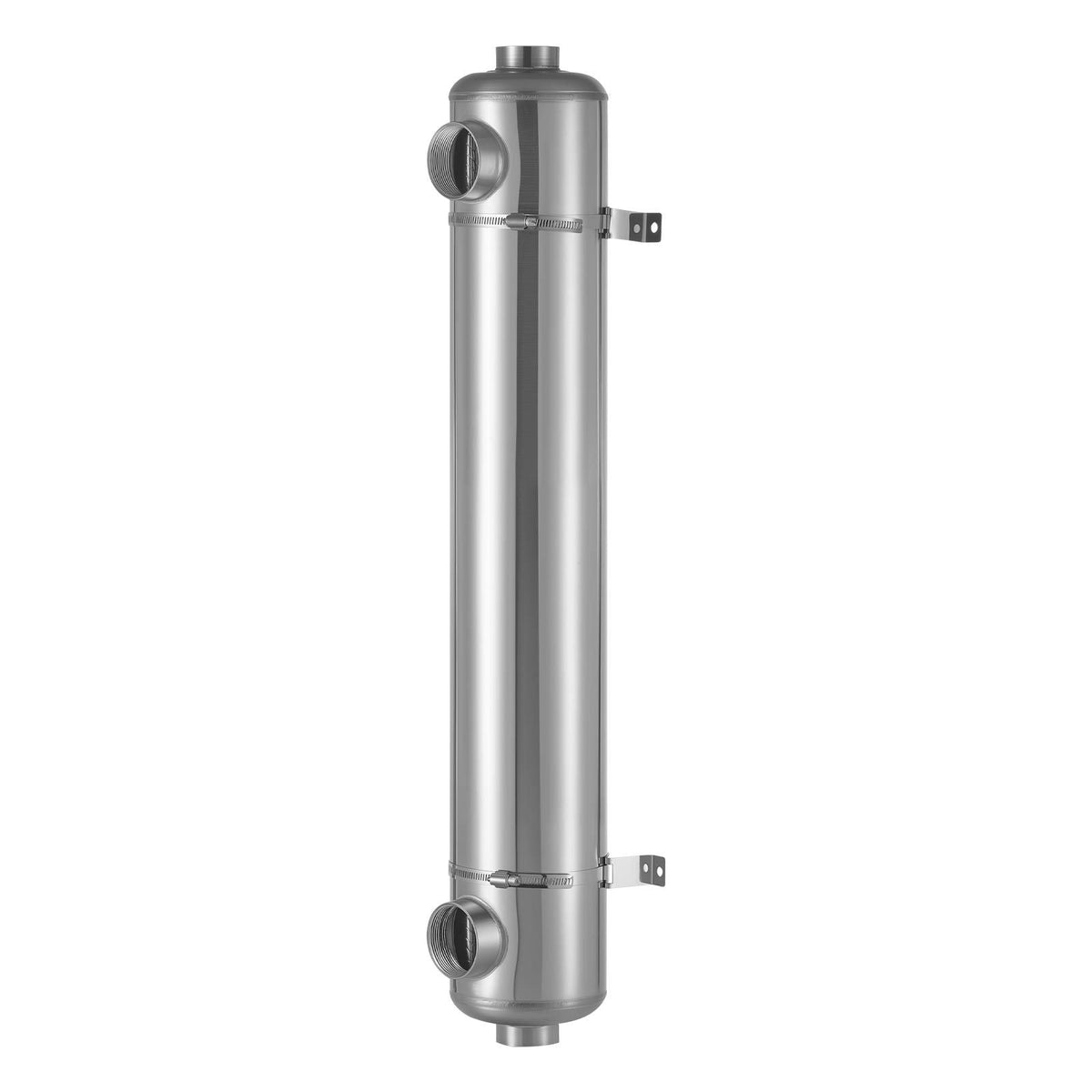 Pool Heat Exchanger, 360K BTU Swimming Pool Heater Exchanger, 316L Stainless Steel Construction, High Efficiency Water to Water Transfer Heating System for Spa, Hot Tub, Indoor/Outdoor, Silver