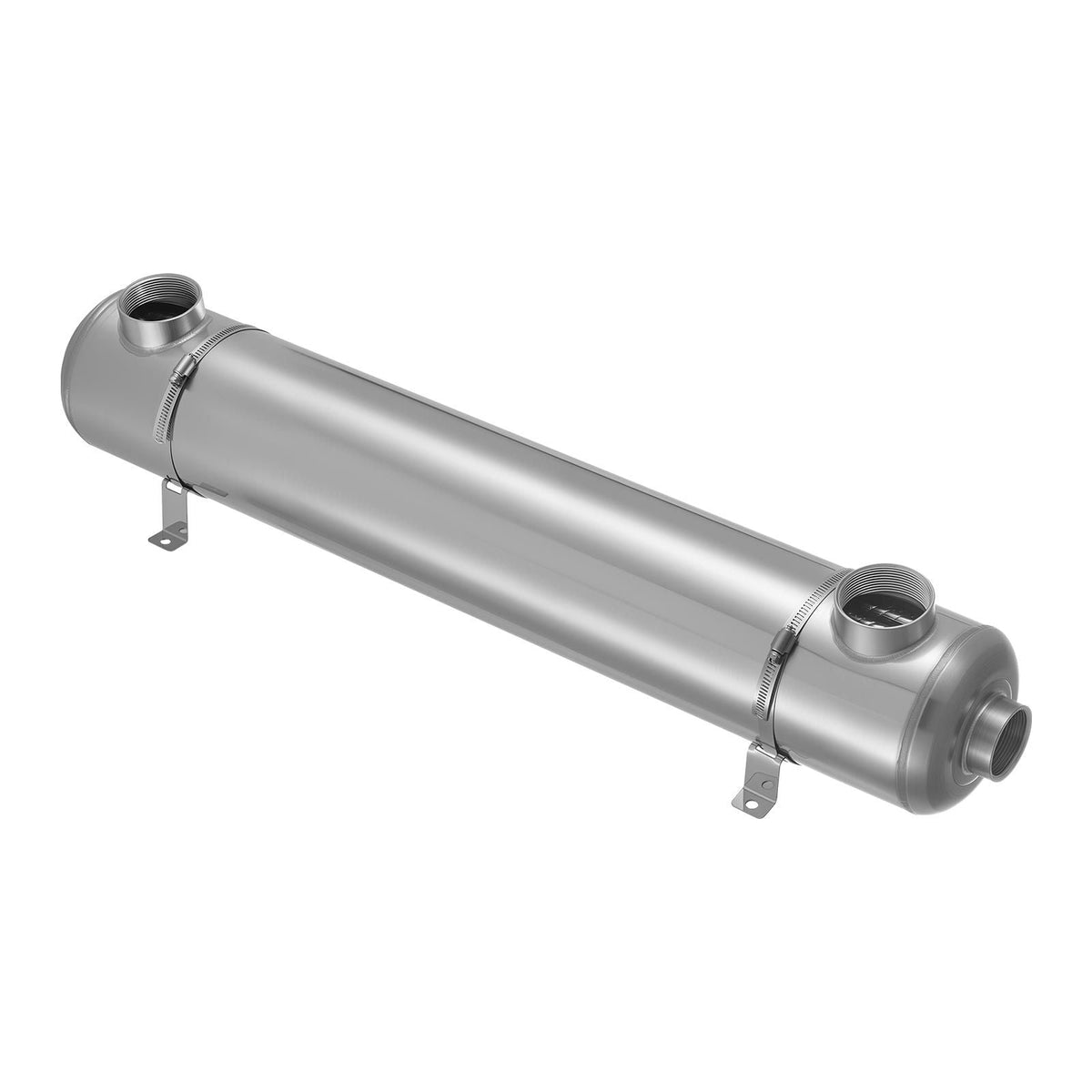 Pool Heat Exchanger, 360K BTU Swimming Pool Heater Exchanger, 316L Stainless Steel Construction, High Efficiency Water to Water Transfer Heating System for Spa, Hot Tub, Indoor/Outdoor, Silver