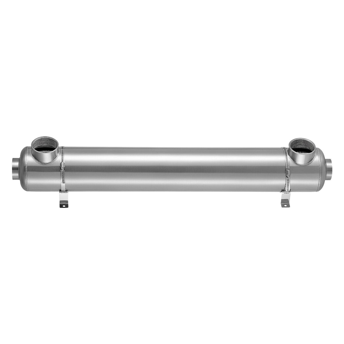 Pool Heat Exchanger, 600K BTU Swimming Pool Heater Exchanger, 316L Stainless Steel Construction, High Efficiency Water to Water Transfer Heating System for Spa, Hot Tub, Indoor/Outdoor, Silver