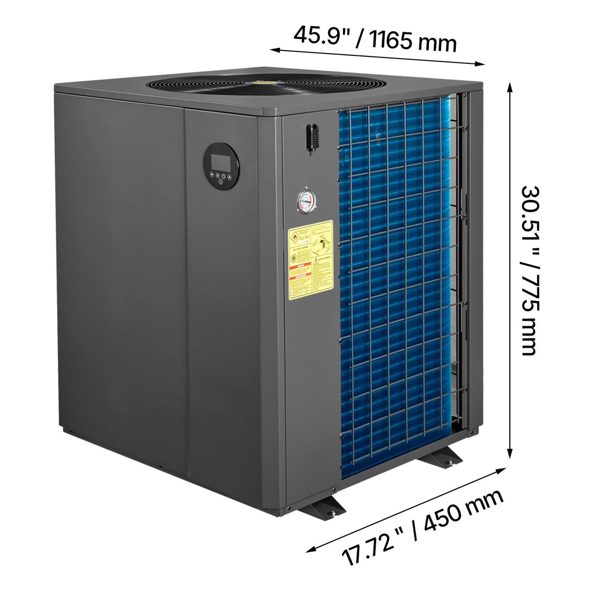 Pool Heat Pump Max 104790 BTU, Electric Pool Heater for In-Ground Up to 27738 Gallons, All-DC Inverter Technology, WiFi & App Remote Control, Multiple Protection for Swimming Parties