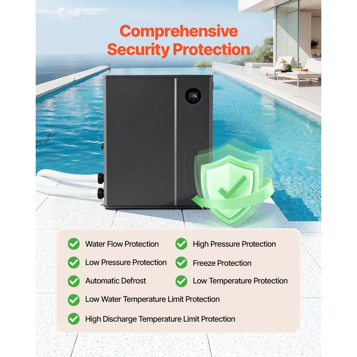 Pool Heat Pump Max 88850 BTU, Electric Pool Heater for In-Ground Up to 22454 Gallons, All-DC Inverter Technology, WiFi & App Remote Control, Multiple Protection for Swimming Parties