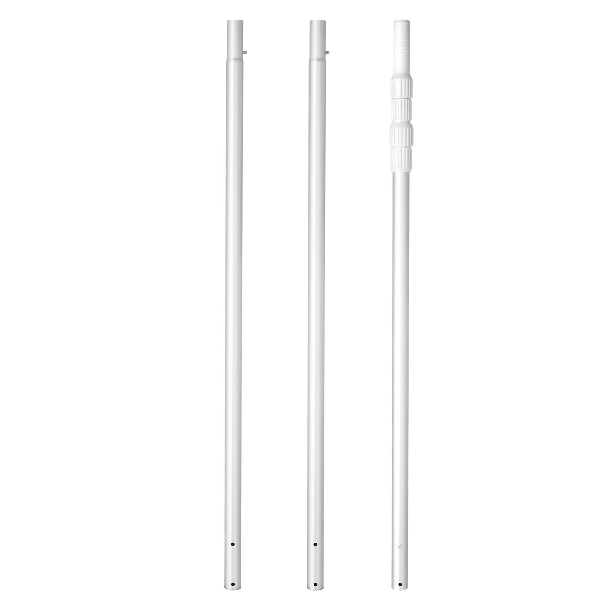 Pool Pole, 3.4 to 15 Ft Telescoping Swimming Pool Cleaning Poles, Professional Adjustable Telescopic Pole with 2 Extension Poles, Heavy Duty Cleaner Stick for Skimmer Net, Brush, Vacuum Head