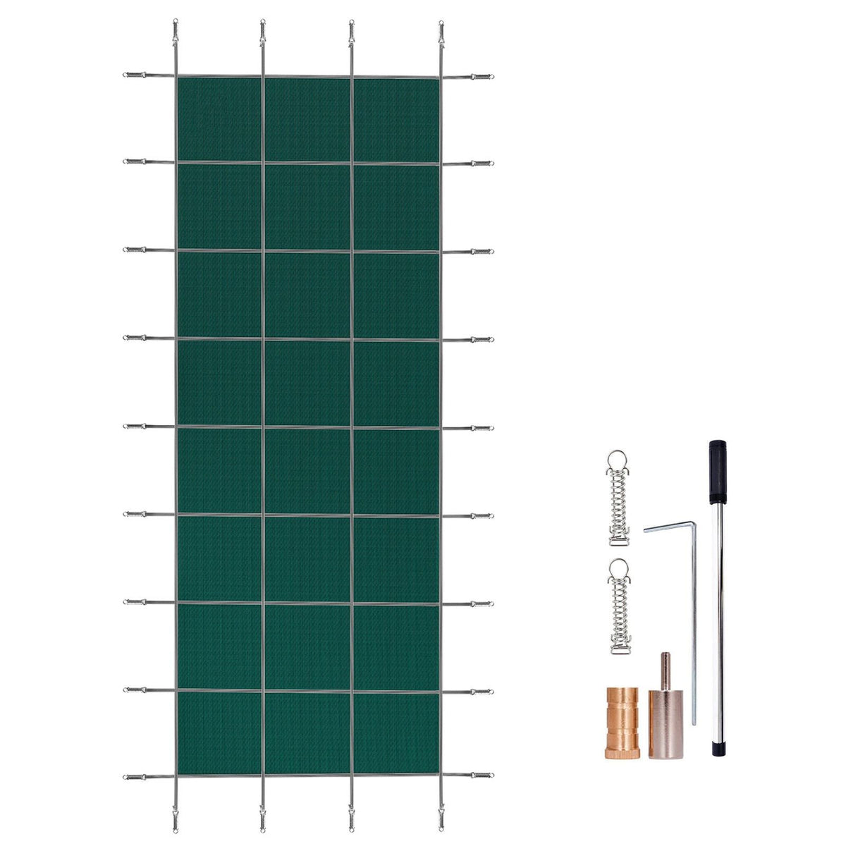 Pool Safety Cover Fits 16x40ft Rectangle Inground Pools, Safety Pool Cover with Drainage Holes, Mesh Pool Cover for Swimming Pool, Winter Safety Cover, Green