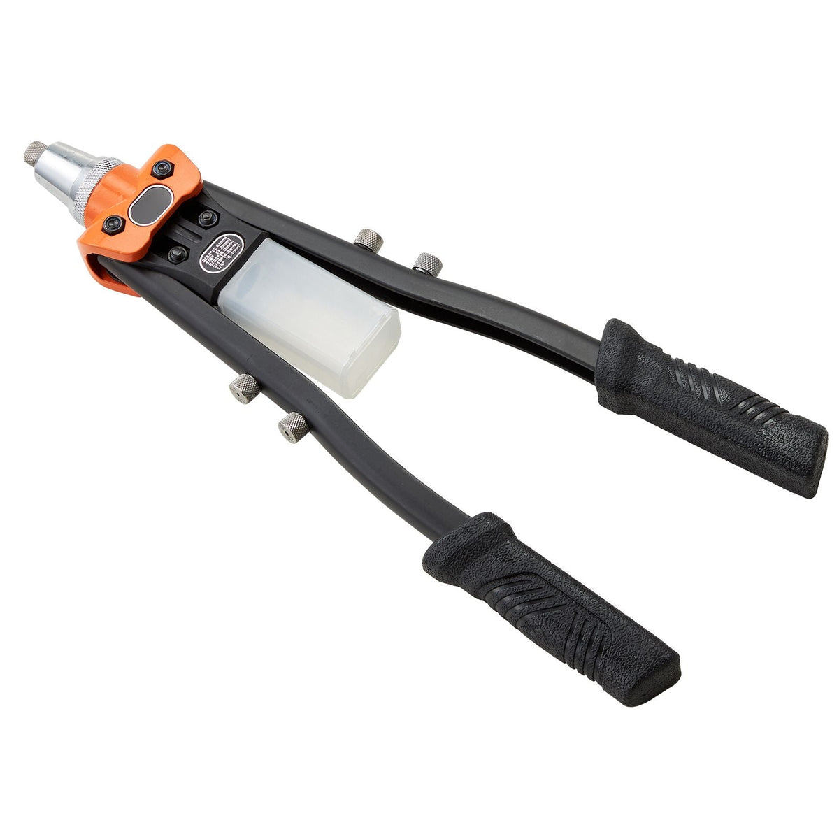 Pop Rivet Gun Kit, with 230 Blind Rivets, Two-Handed Riveter with 5 Interchangeable Nosepieces, 5 Drill Bits, and a Carrying Case, Manual Riveting Tool for Metal, Automotive, Home, and DIY