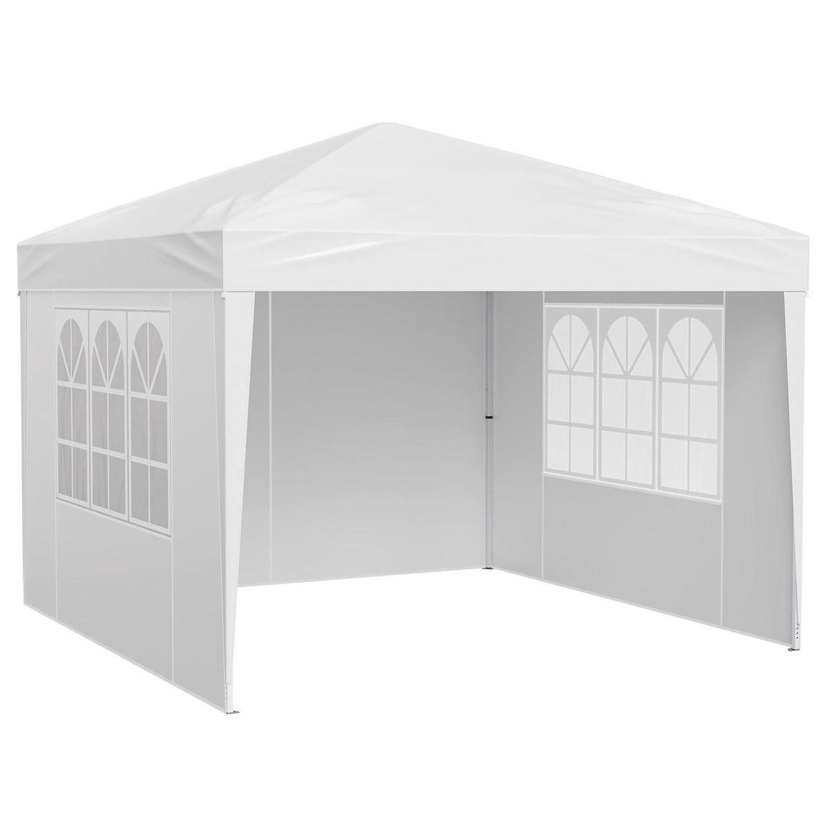 Pop Up Canopy, 10 x 10 FT Instant Canopy Portable Gazebo with 3 Sidewalls & 2 Ventilated Windows, Height Adjustable Pop-Up Outdoor Shelter Tent for Events, Patio, Backyard, Party, Parking