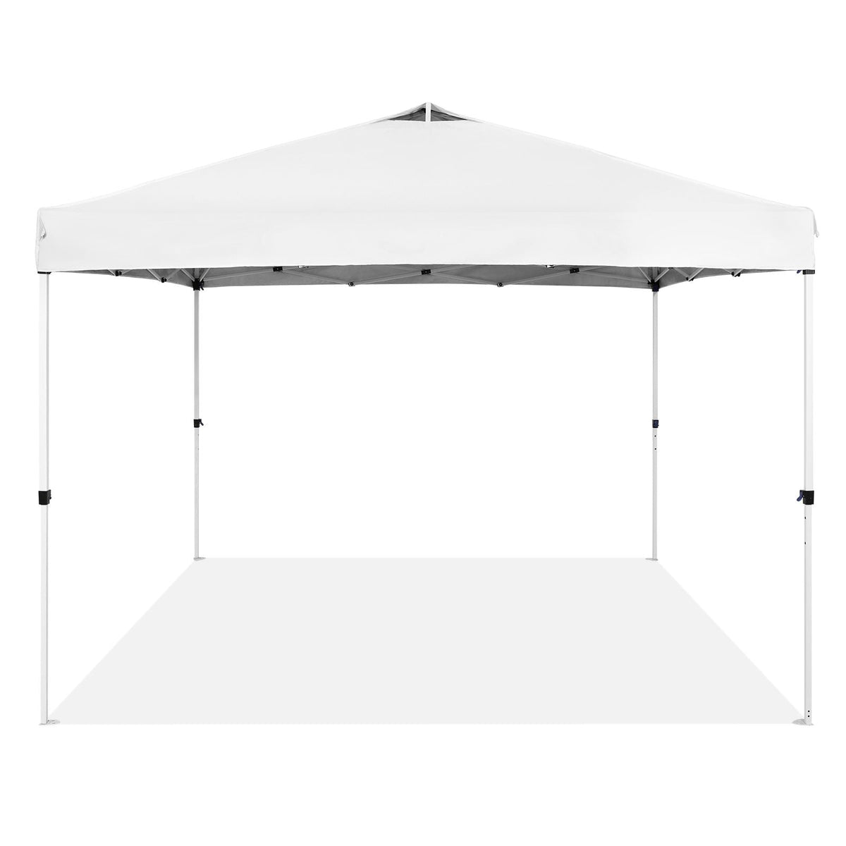 Pop Up Canopy Tent, 10 x 10 ft, 250 D PU Silver Coated Tarp, with Portable Roller Bag and 4 Sandbags, Waterproof and Sun Shelter Gazebo for Outdoor Party, Camping, Commercial Events, White