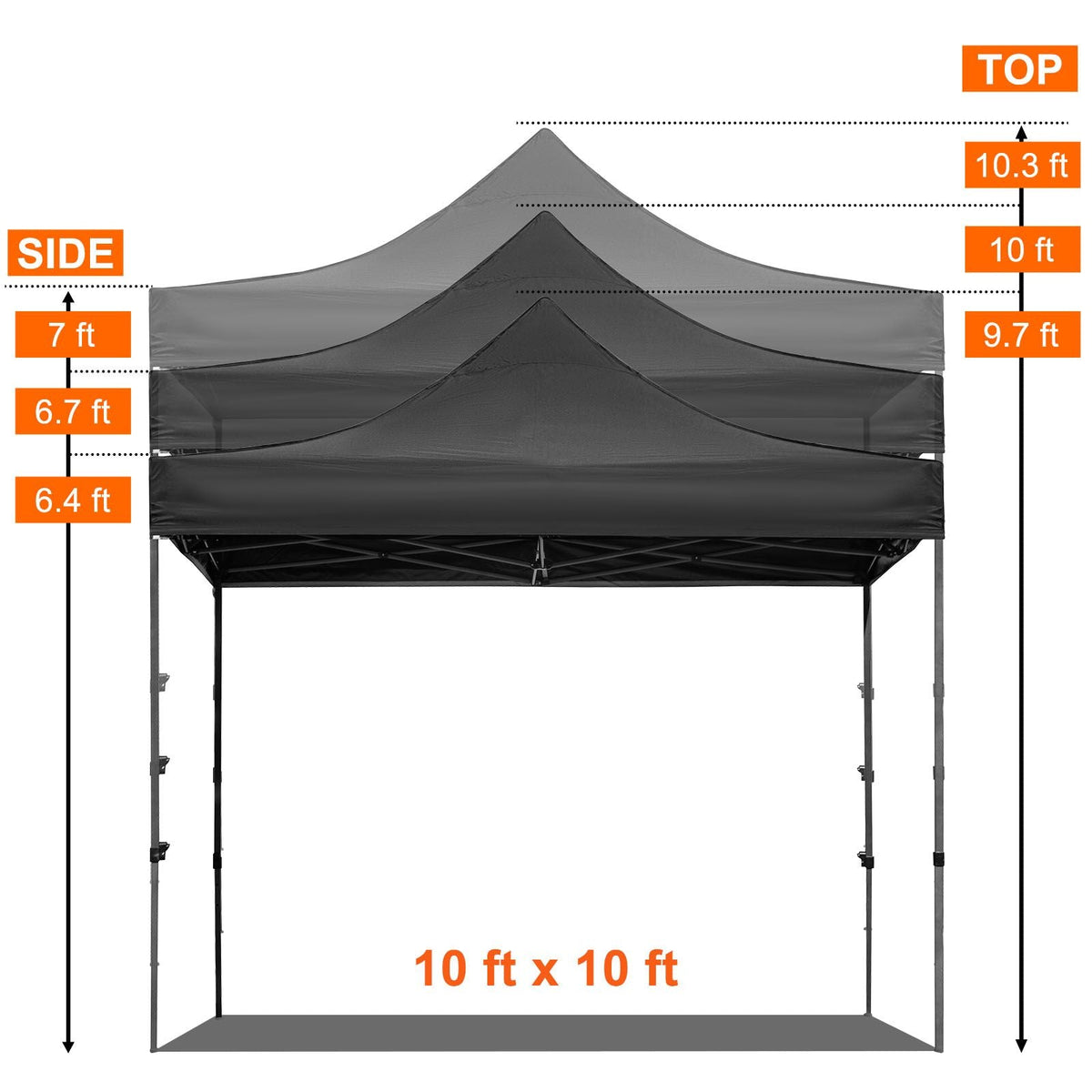 Pop Up Canopy Tent, 10 x 10 FT, Outdoor Patio Gazebo Tent with Removable Sidewalls and Wheeled Bag, UV Resistant Waterproof Instant Gazebo Shelter for Party, Garden, Backyard, Black