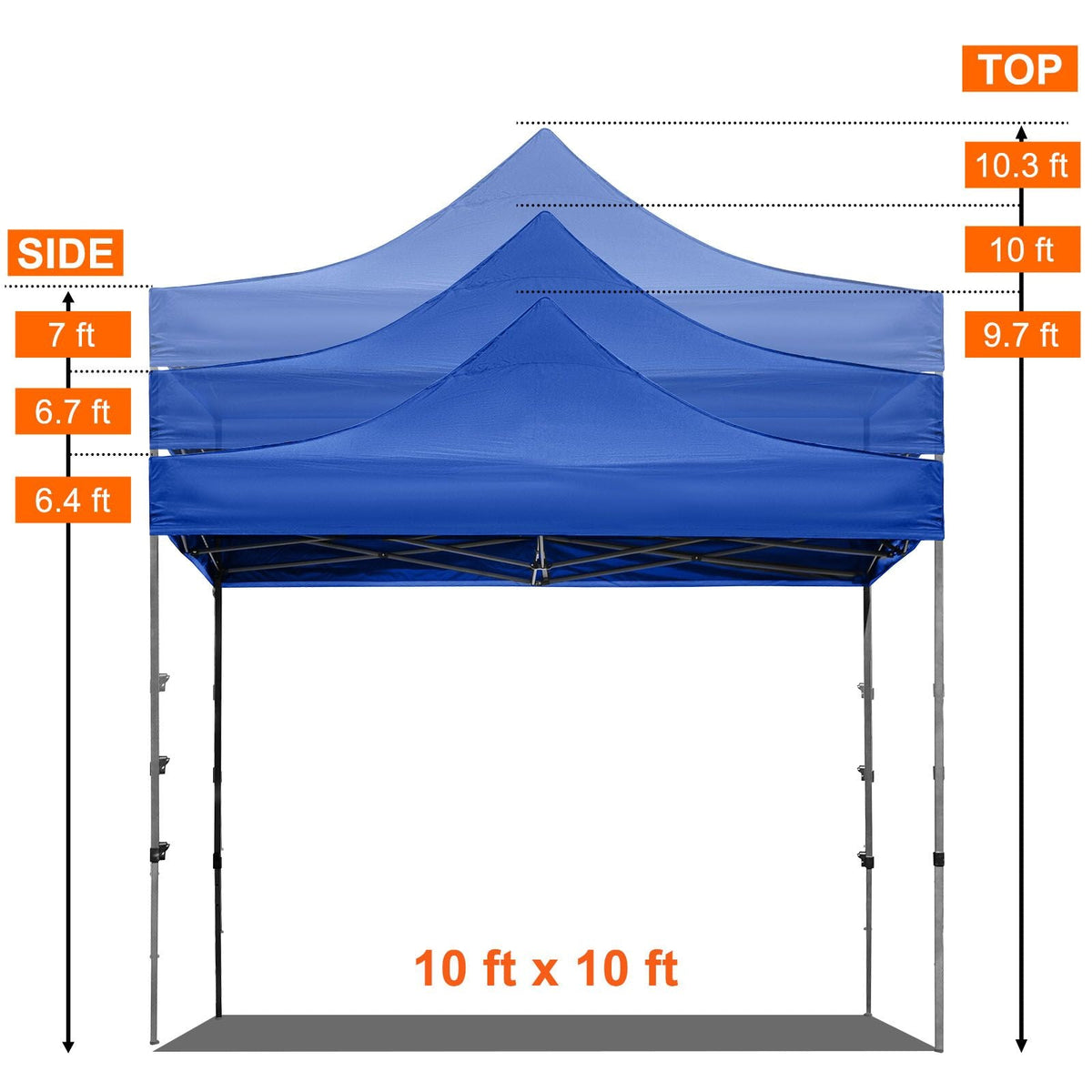 Pop Up Canopy Tent, 10 x 10 FT, Outdoor Patio Gazebo Tent with Removable Sidewalls and Wheeled Bag, UV Resistant Waterproof Instant Gazebo Shelter for Party, Garden, Backyard, Blue
