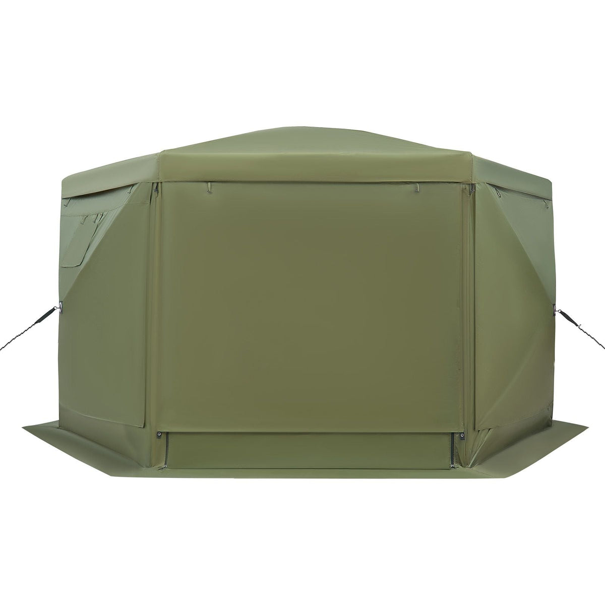 Pop up Gazebo Screen Tent, 12 x 12 ft Large 6-Sided Camping Canopy Tent with Removable Top & Carry Bag, Quick-Set & Bite-Proof, Screen House Sun Shelter for 8-10 Persons Backyard Patio, Green
