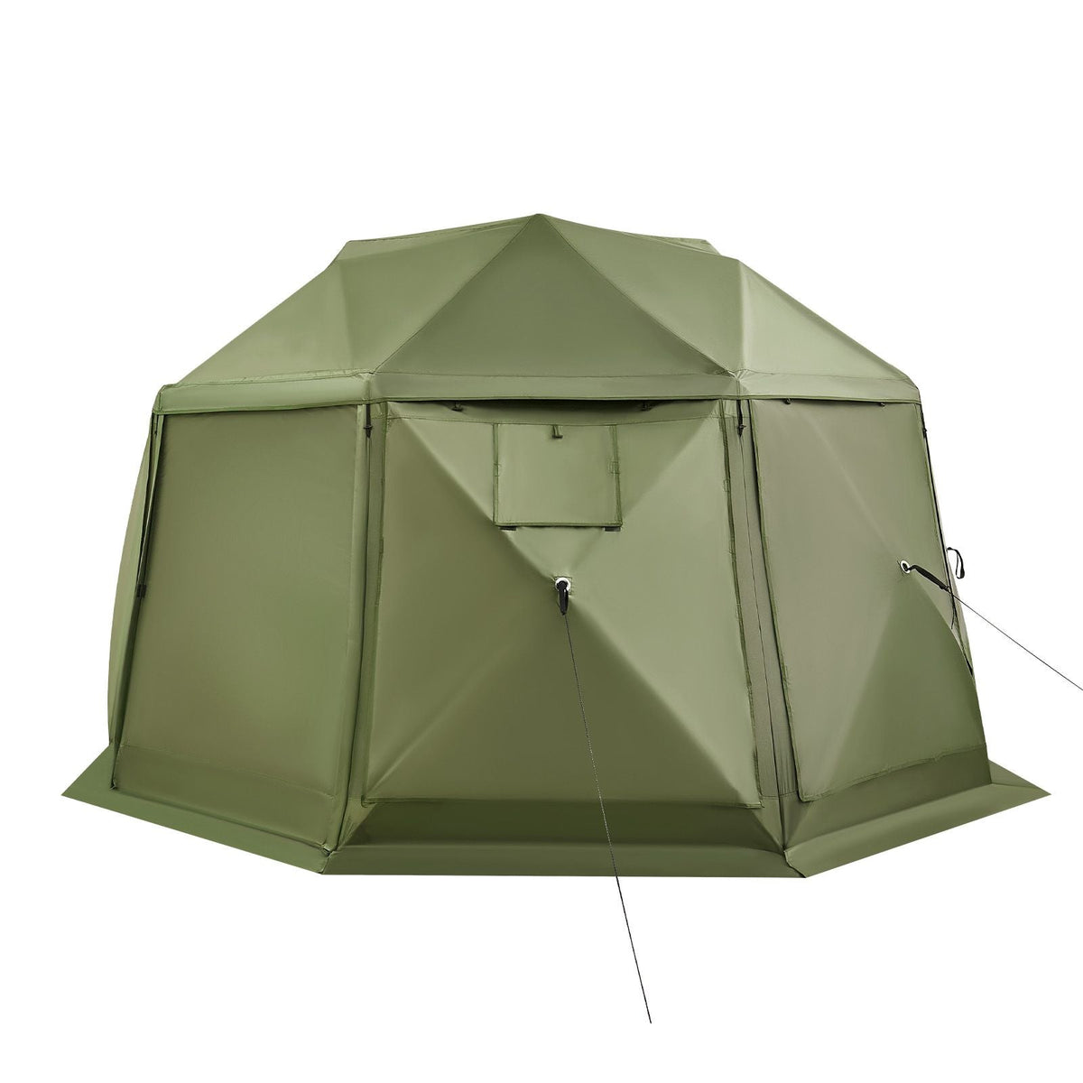 Pop up Gazebo Screen Tent, 13 x 13 ft, 13-Sided Spherical Camping Canopy Tent with Removable Top & Carry Bag, Quick-Set & Bite-Proof, Screen House Sun Shelter for 10-12 Persons, Green
