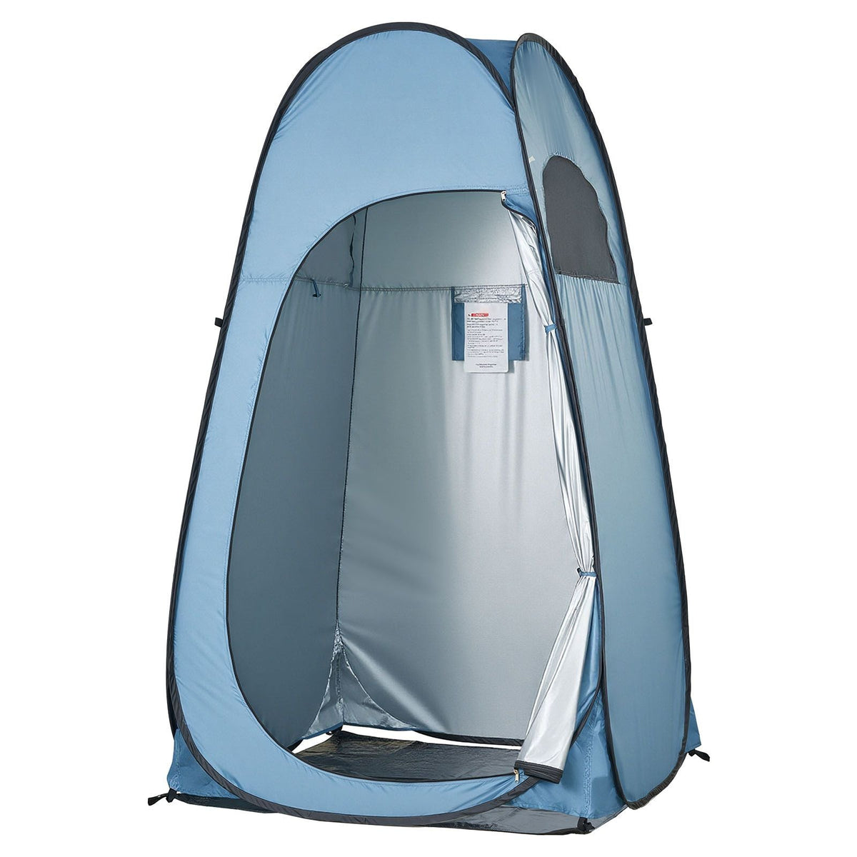 Pop up Shower Tent, Instant Portable Privacy Tent Changing Room with Ground Stakes, Ropes, and Carry Bag, 190T Polyester with Silver Coating, Quick Setup, for Camping, Beach, Fishing, Blue