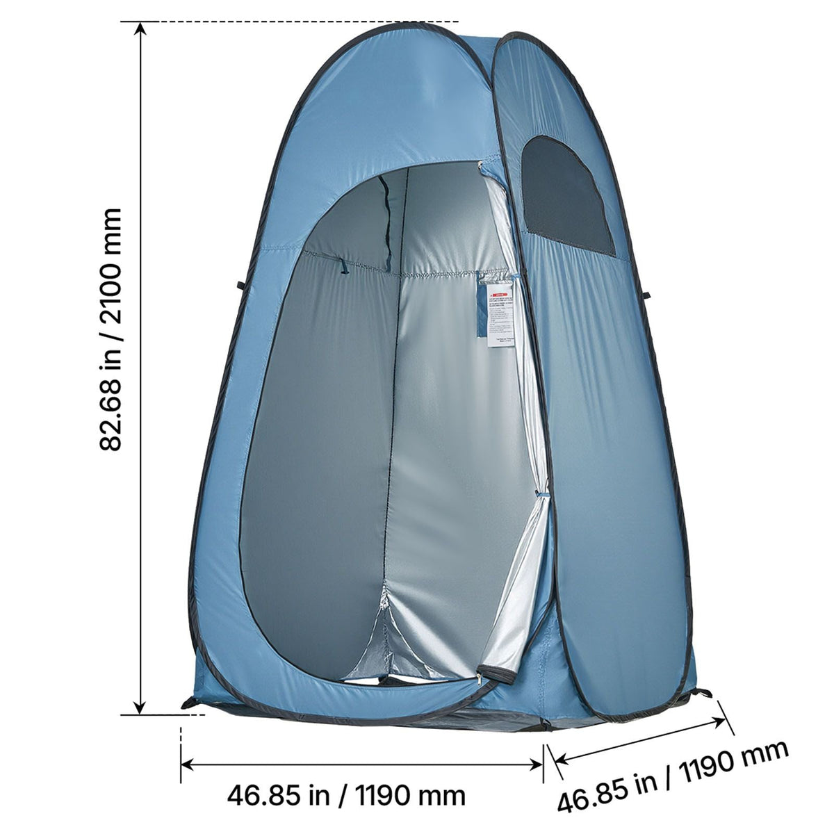 Pop up Shower Tent, Instant Portable Privacy Tent Changing Room with Ground Stakes, Ropes, and Carry Bag, 190T Polyester with Silver Coating, Quick Setup, for Camping, Beach, Fishing, Blue