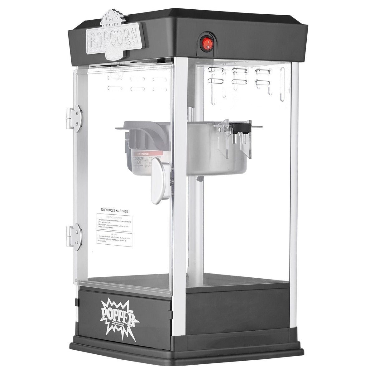 Popcorn Maker, 480W Popcorn Popper Machine, 4 Oz Kettle Makes 1.5 Gallon per Batch, Tabletop Popcorn Maker, Includes 3 Scoops, Movie Theater Style, Black