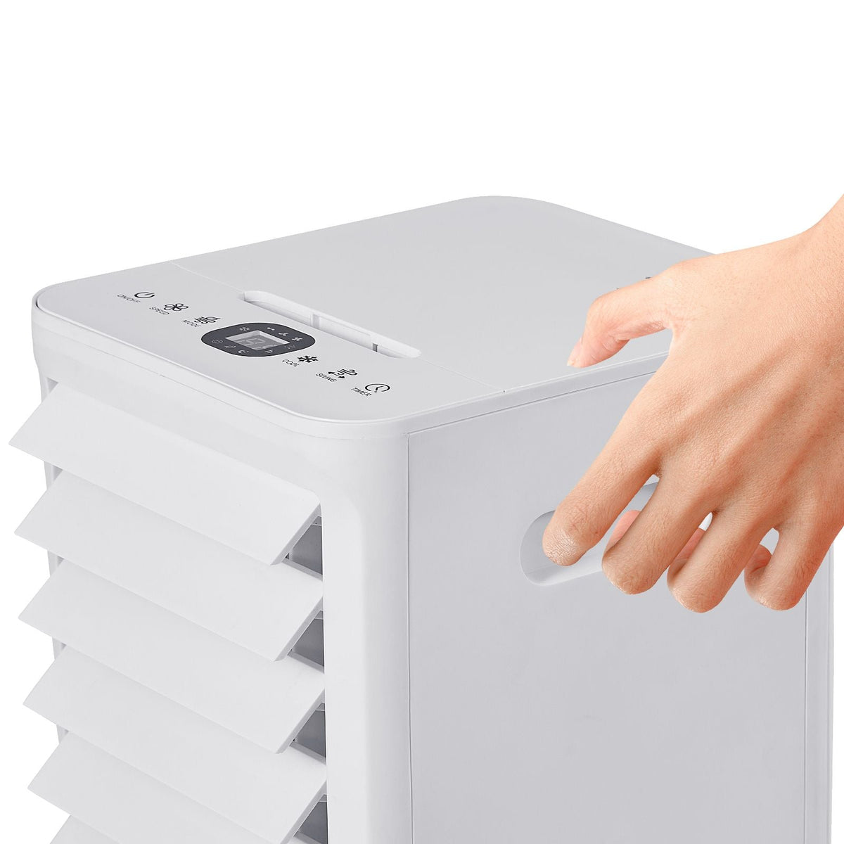 Portable Air Conditioner, 9L 550 CFM Swamp Cooler Air Conditioner with 12H Timer & Remote Control, 3-Speed Evaporative Air Cooler with 2 Ice Boxes, Quiet & Movable, Ideal for Outdoor Indoor Use