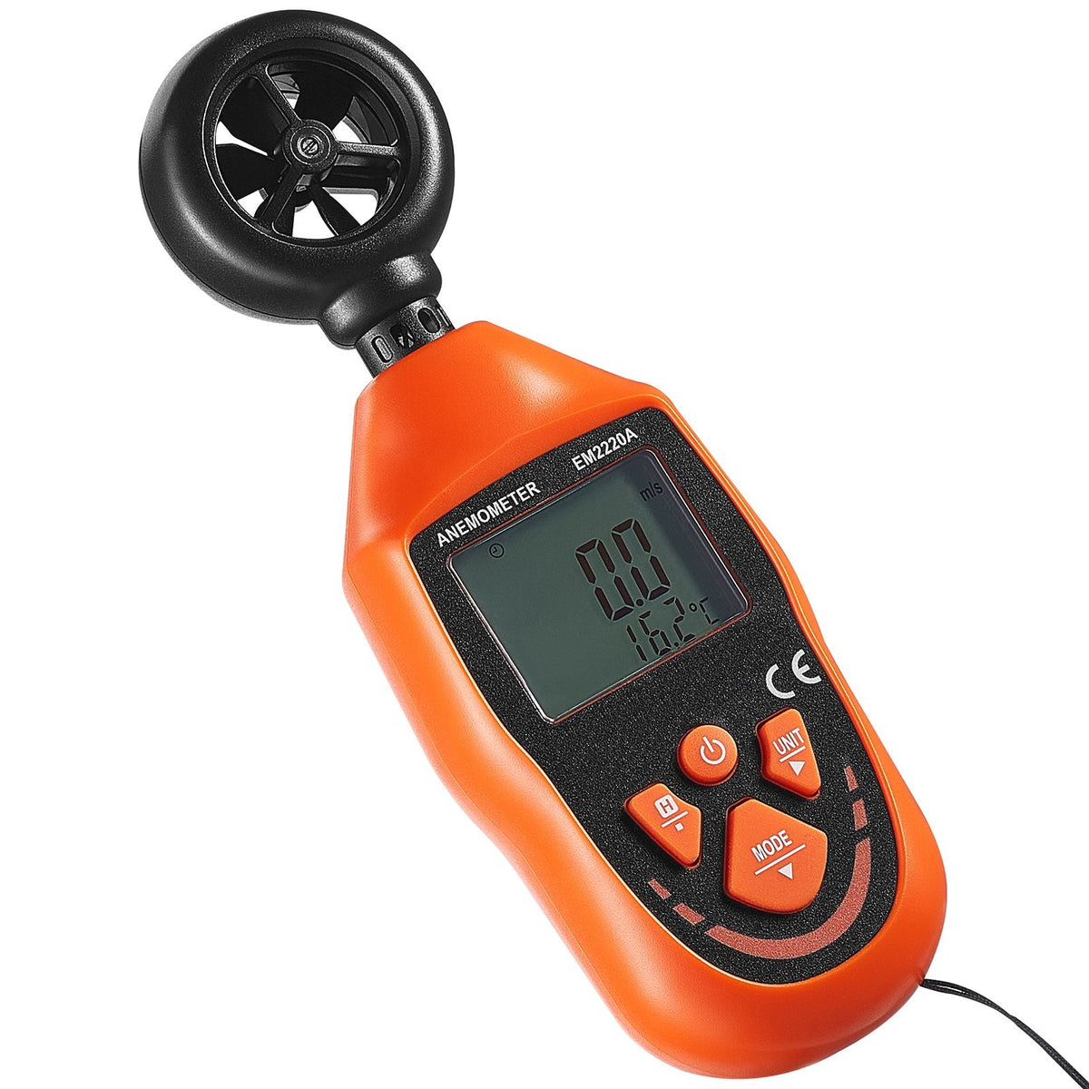 Portable Anemometer, Temperature Range 14 Fahrenheit-113 Fahrenheit, Equipped with LED Backlit Display, Captures Wind Speed, Temperature, Air Volume, and Chill Factor