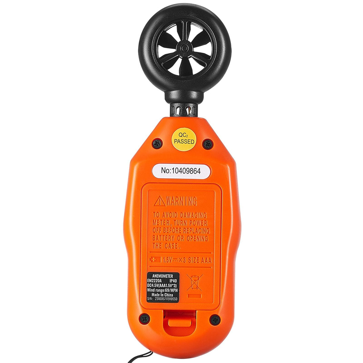 Portable Anemometer, Temperature Range 14 Fahrenheit-113 Fahrenheit, Equipped with LED Backlit Display, Captures Wind Speed, Temperature, Air Volume, and Chill Factor