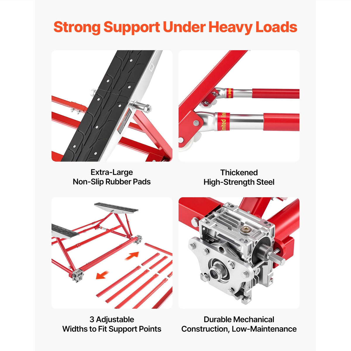 Portable Car Lift, 4400 lbs Capacity, Heavy Duty Steel Quick Lift with 23" Max Height, Adjustable Width and Wheels, Manual Lifting for Cars, Compact SUVs, Mini Trucks, Home Garage or Shop Use